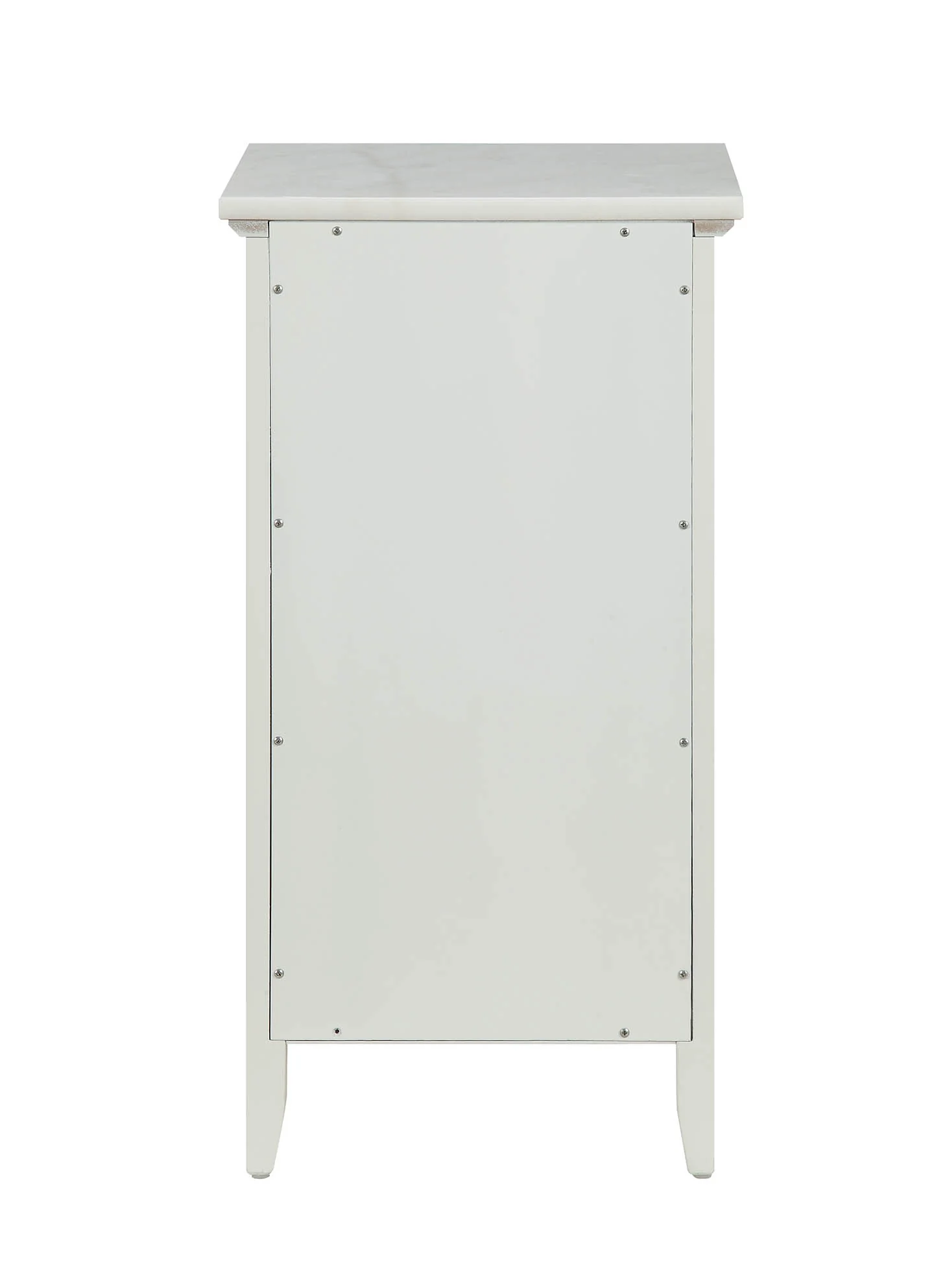 Compact Stylish White Marble Top Cabinet By Homeroots - Image 3