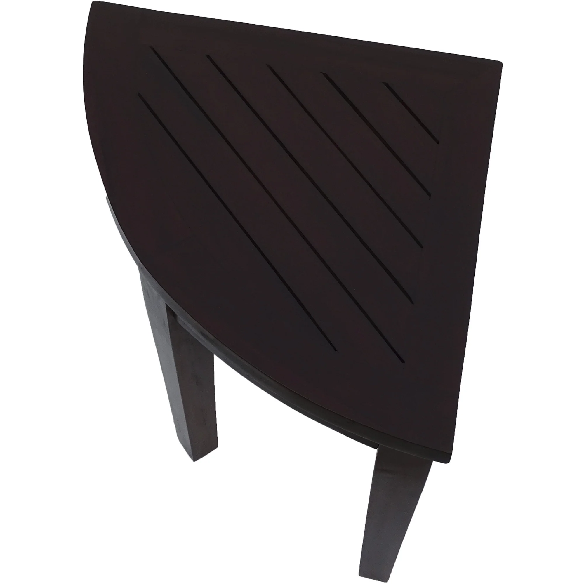 Compact Teak Corner Shower or Outdoor Bench with Shelf in Brown Finish By Homeroots - Image 2