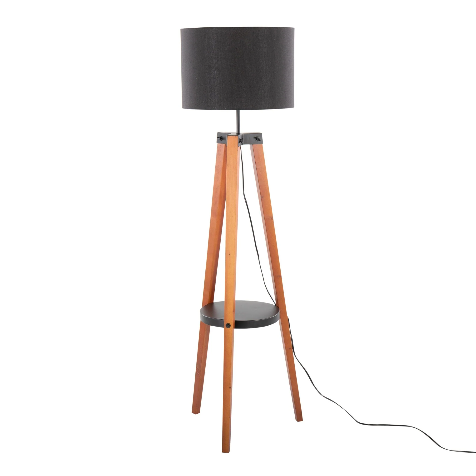 Compass Shelf Floor Lamp Gray By LumiSource - Image 13