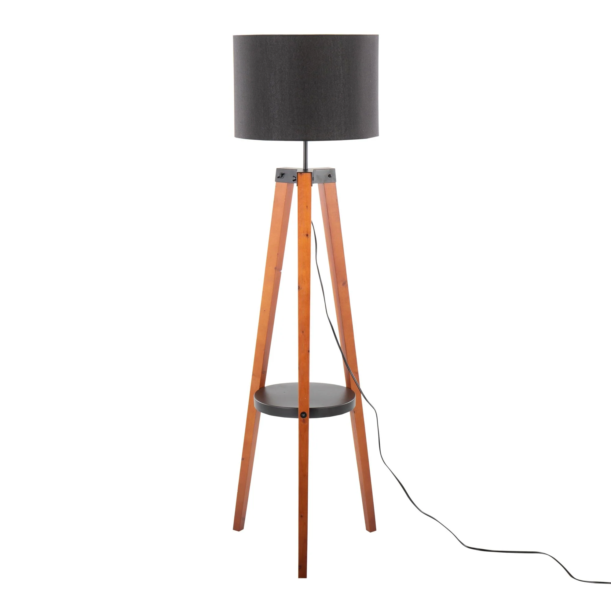 Compass Shelf Floor Lamp Gray By LumiSource - Image 14