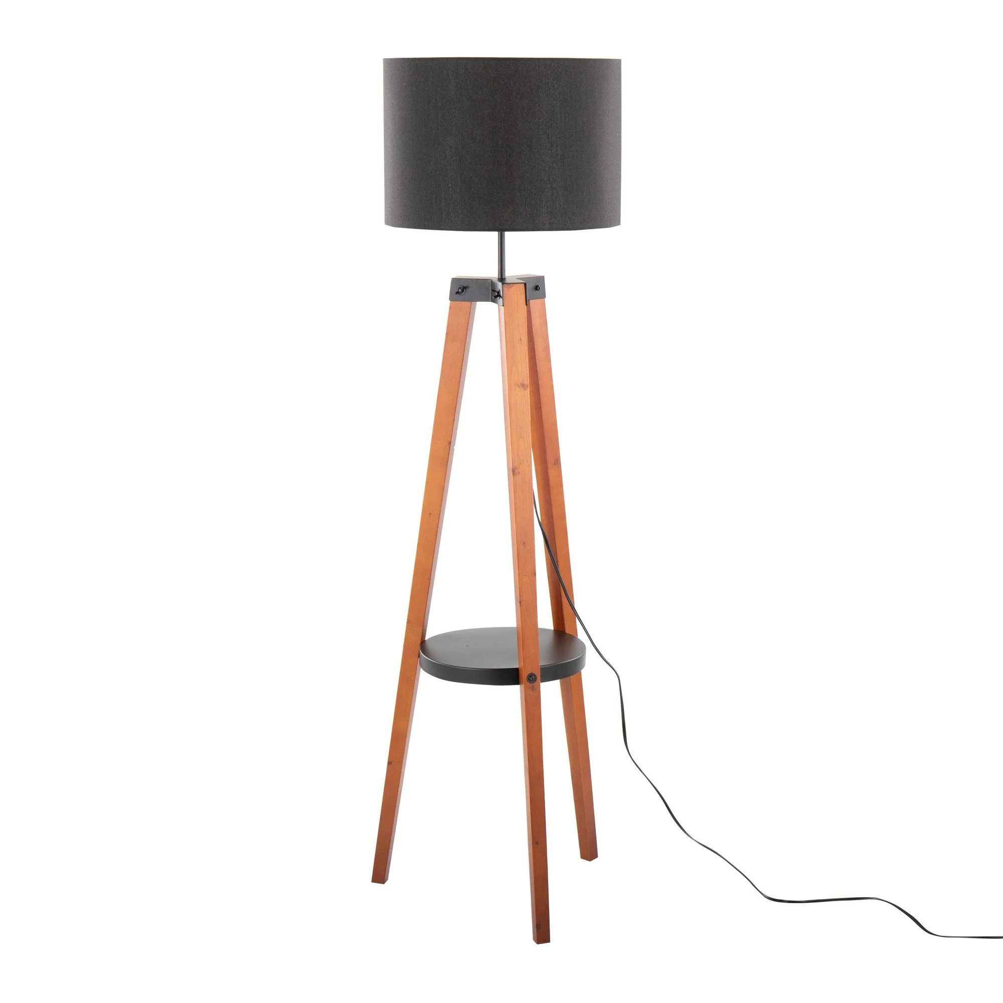 Compass Shelf Floor Lamp Gray By LumiSource - Image 15