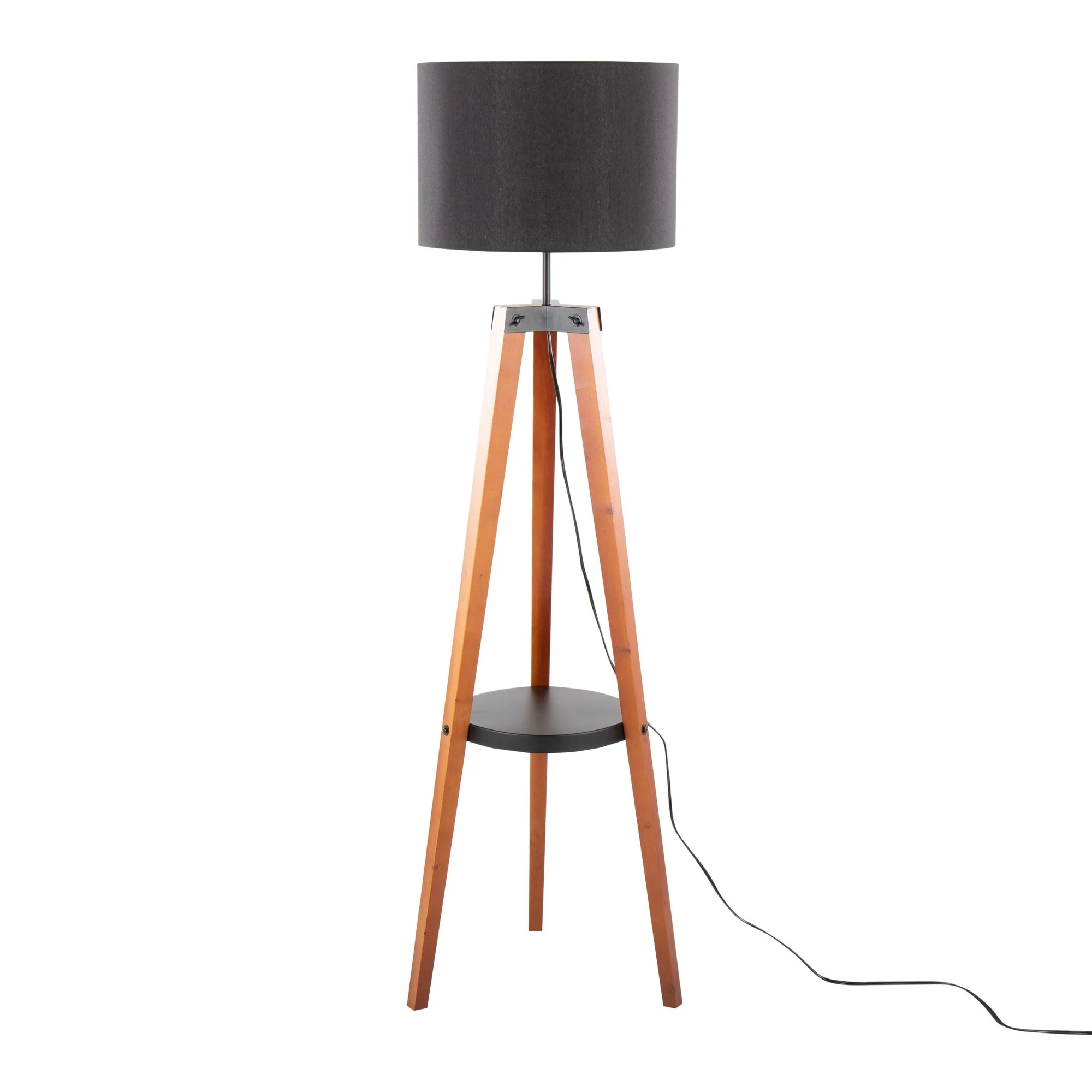 Compass Shelf Floor Lamp Gray By LumiSource - Image 16