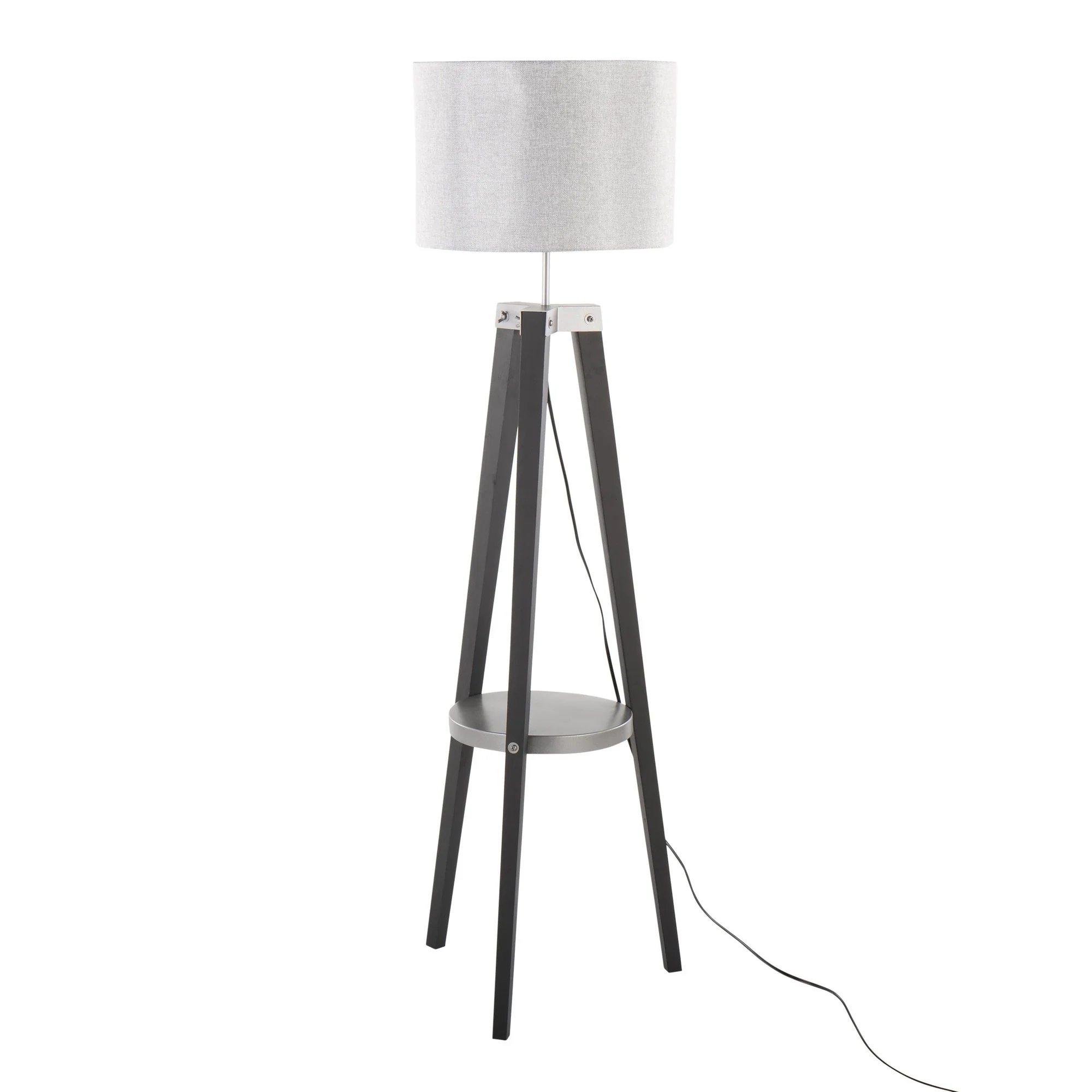 Compass Shelf Floor Lamp Gray By LumiSource - Image 5