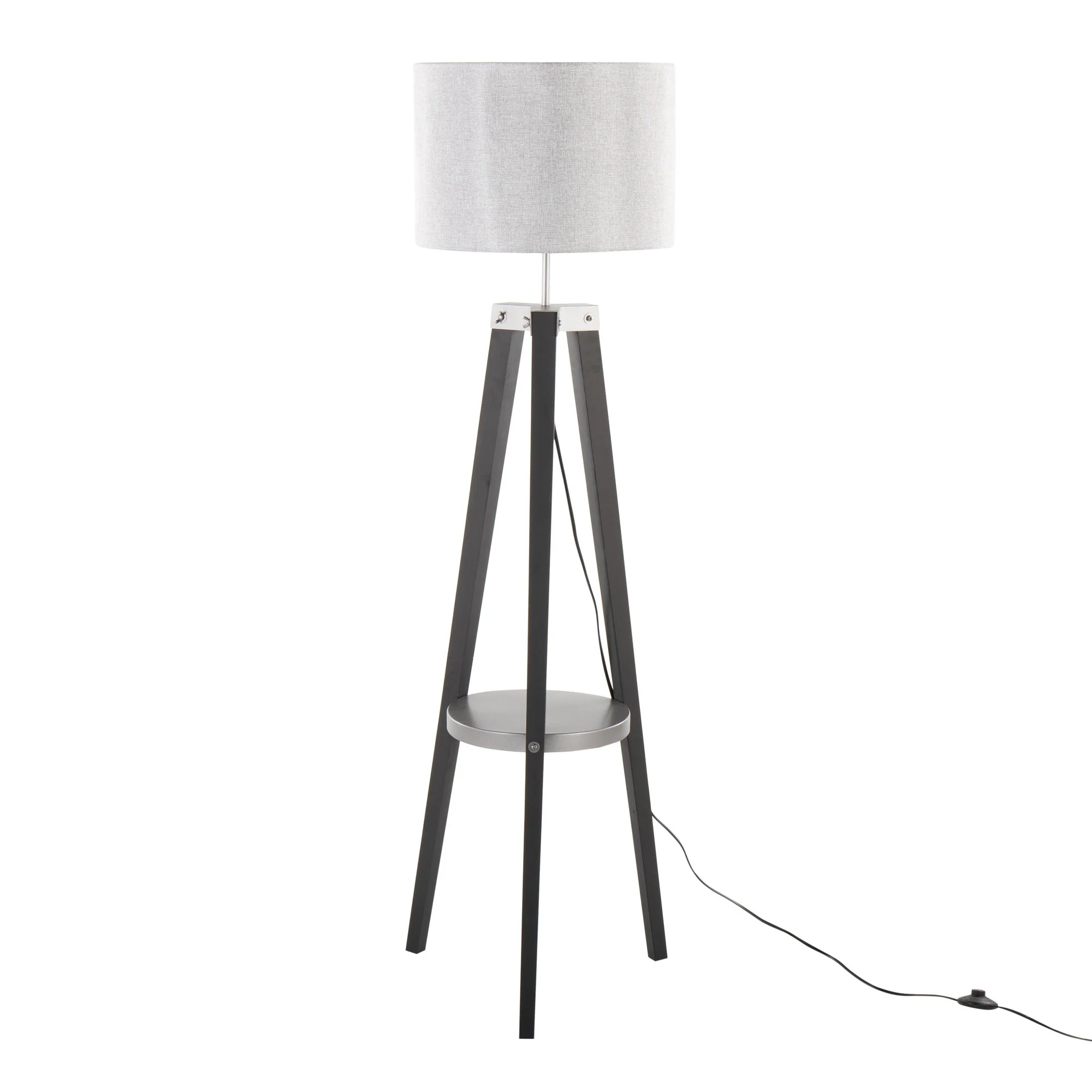 Compass Shelf Floor Lamp Gray By LumiSource - Image 6