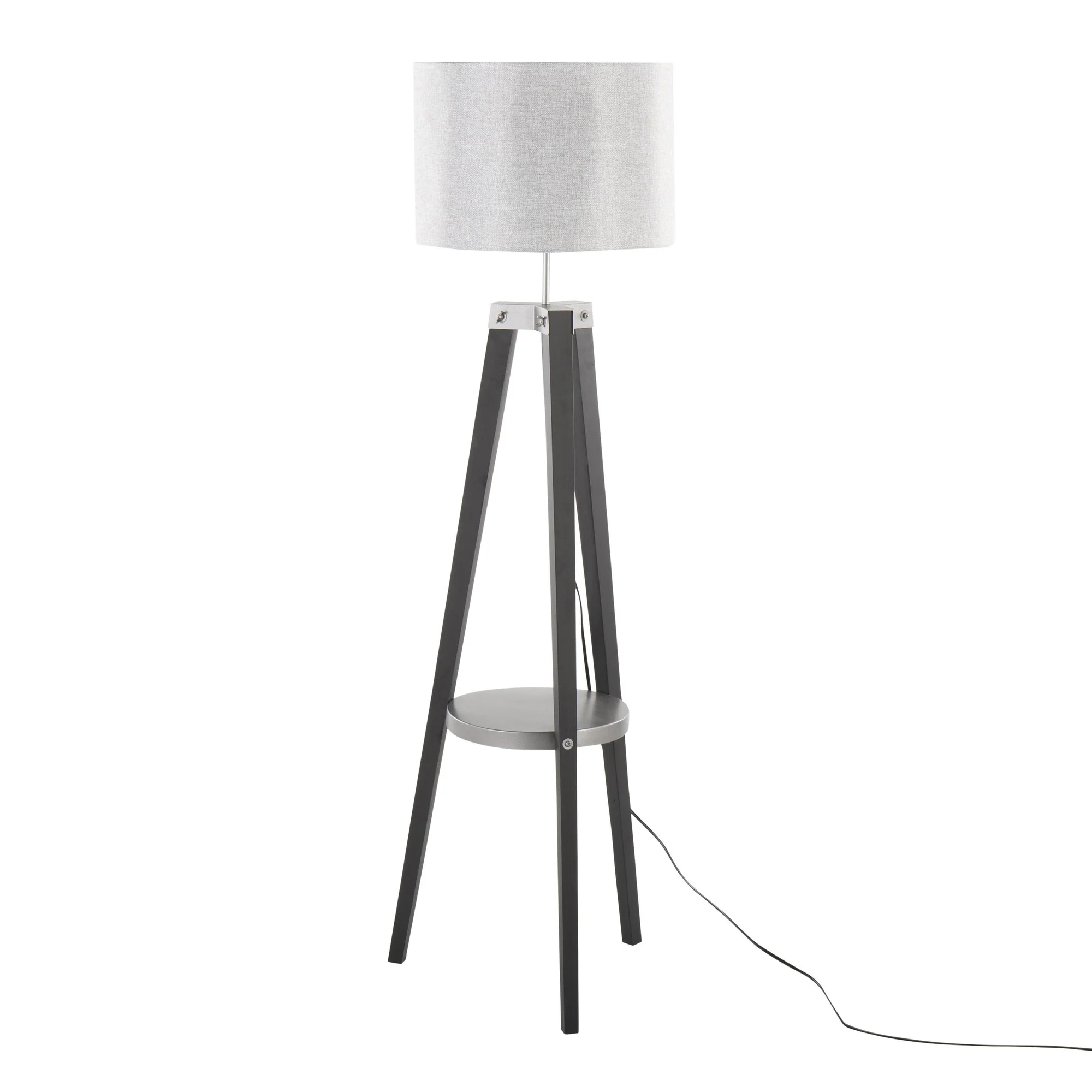 Compass Shelf Floor Lamp Gray By LumiSource - Image 7