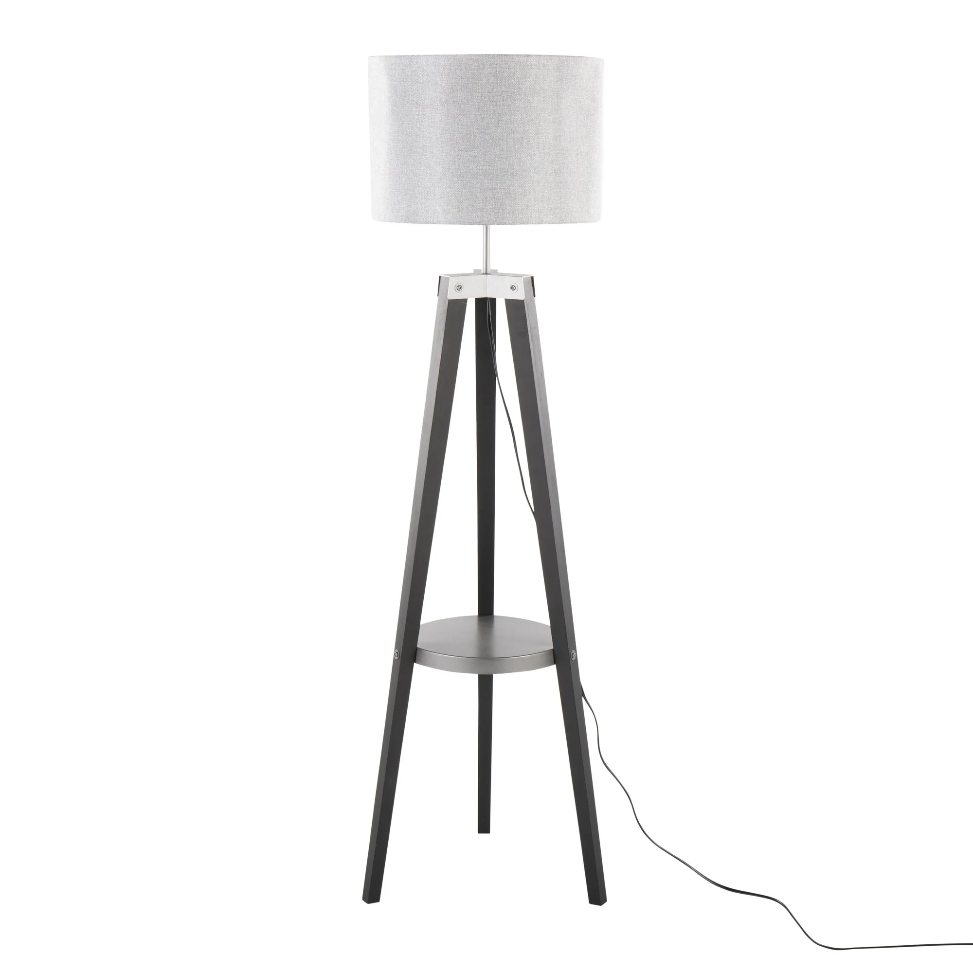 Compass Shelf Floor Lamp Gray By LumiSource - Image 8