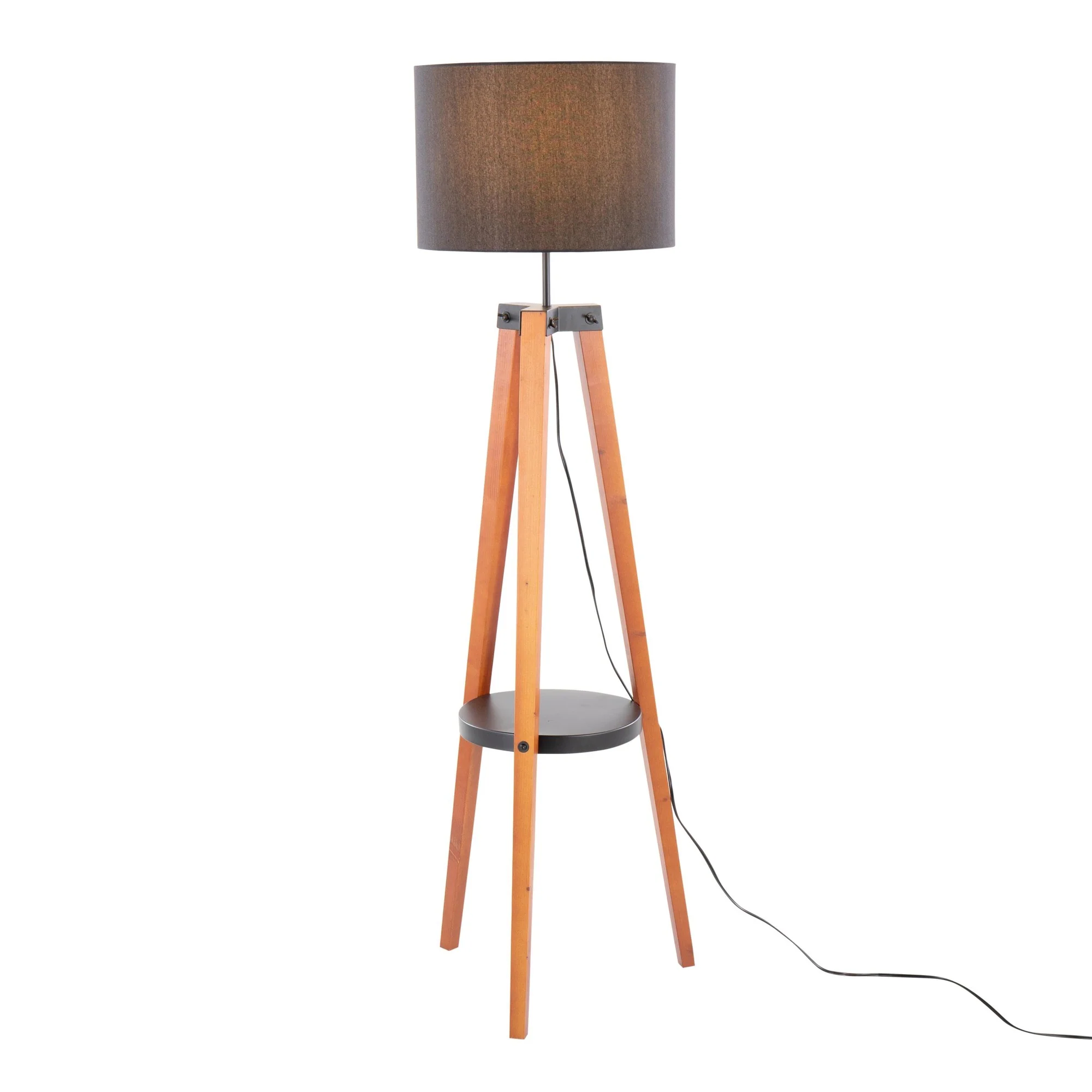 Compass Shelf Floor Lamp Gray By LumiSource - Image 9
