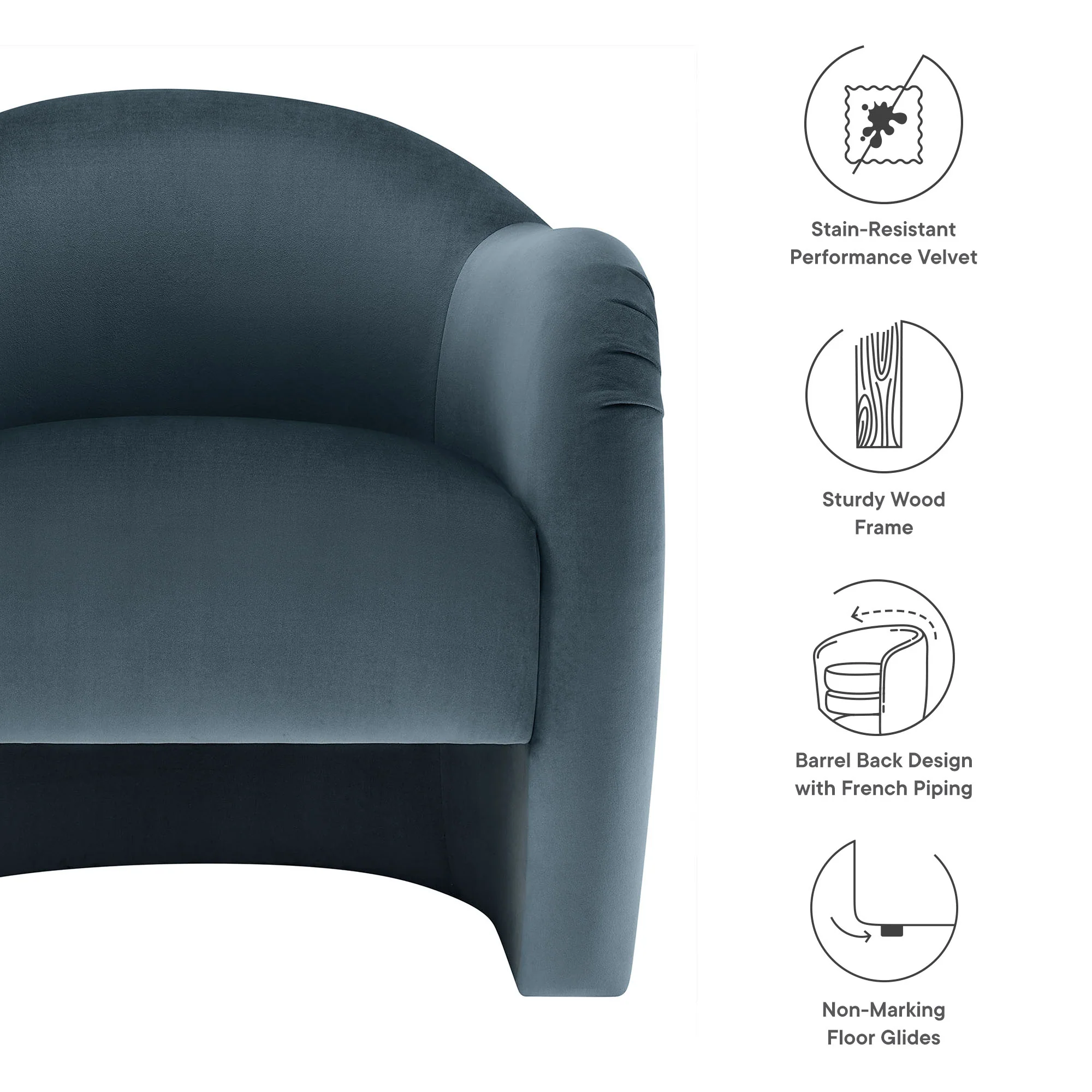 Compose Performance Velvet Accent Chair by Modway - Image 17