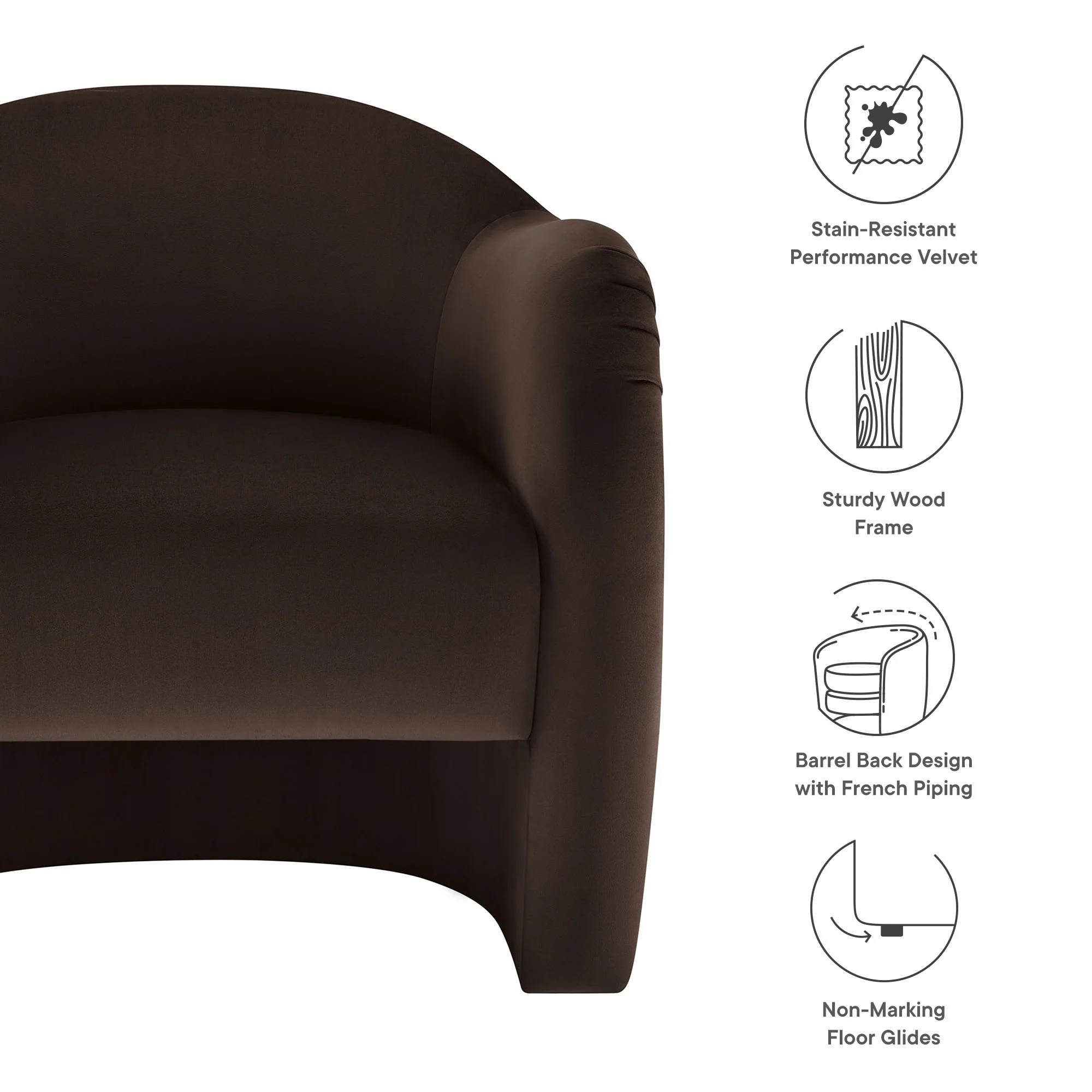 Compose Performance Velvet Accent Chair by Modway - Image 26