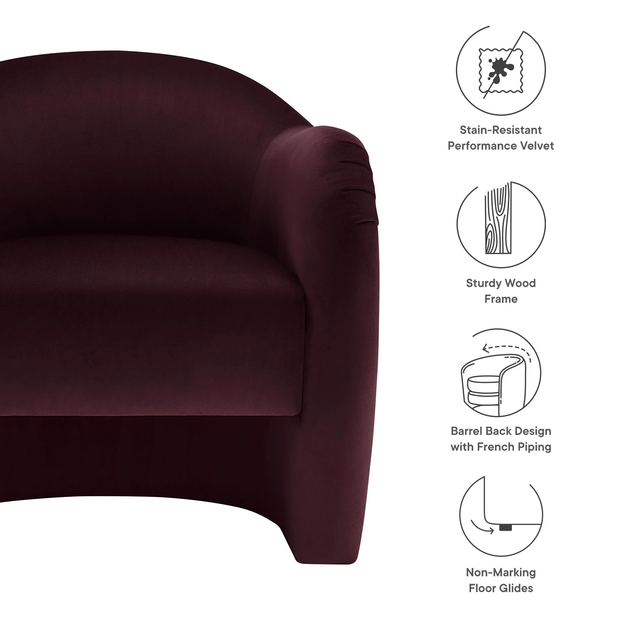 Compose Performance Velvet Accent Chair by Modway - Image 35
