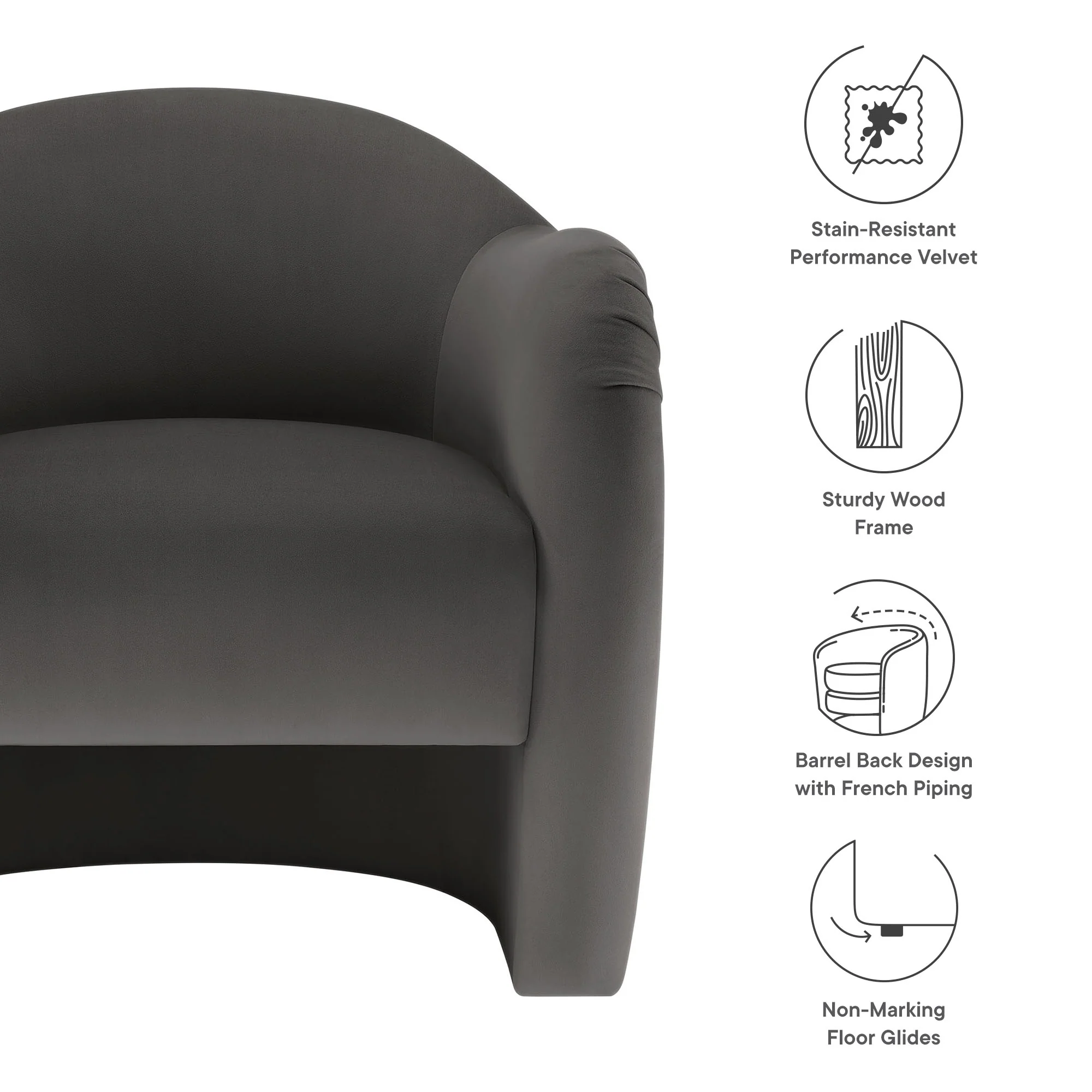 Compose Performance Velvet Accent Chair by Modway - Image 44