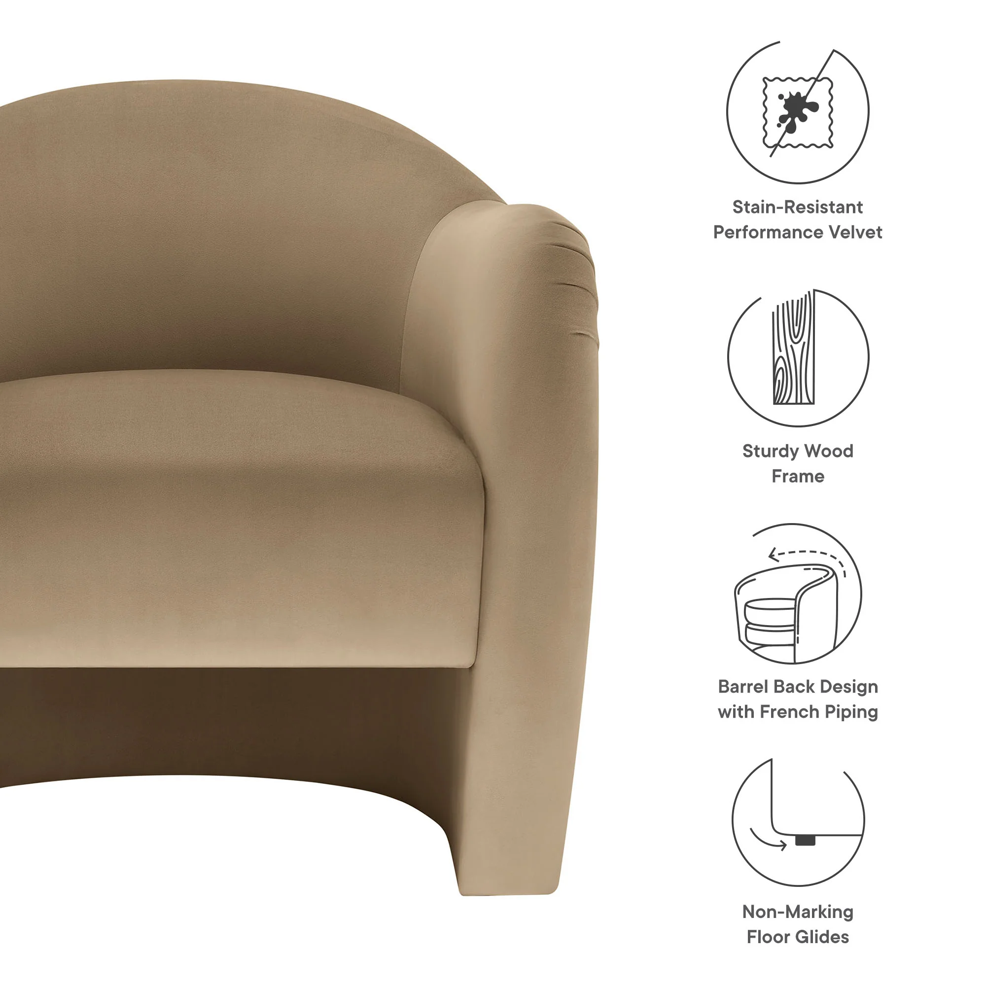 Compose Performance Velvet Accent Chair by Modway - Image 53