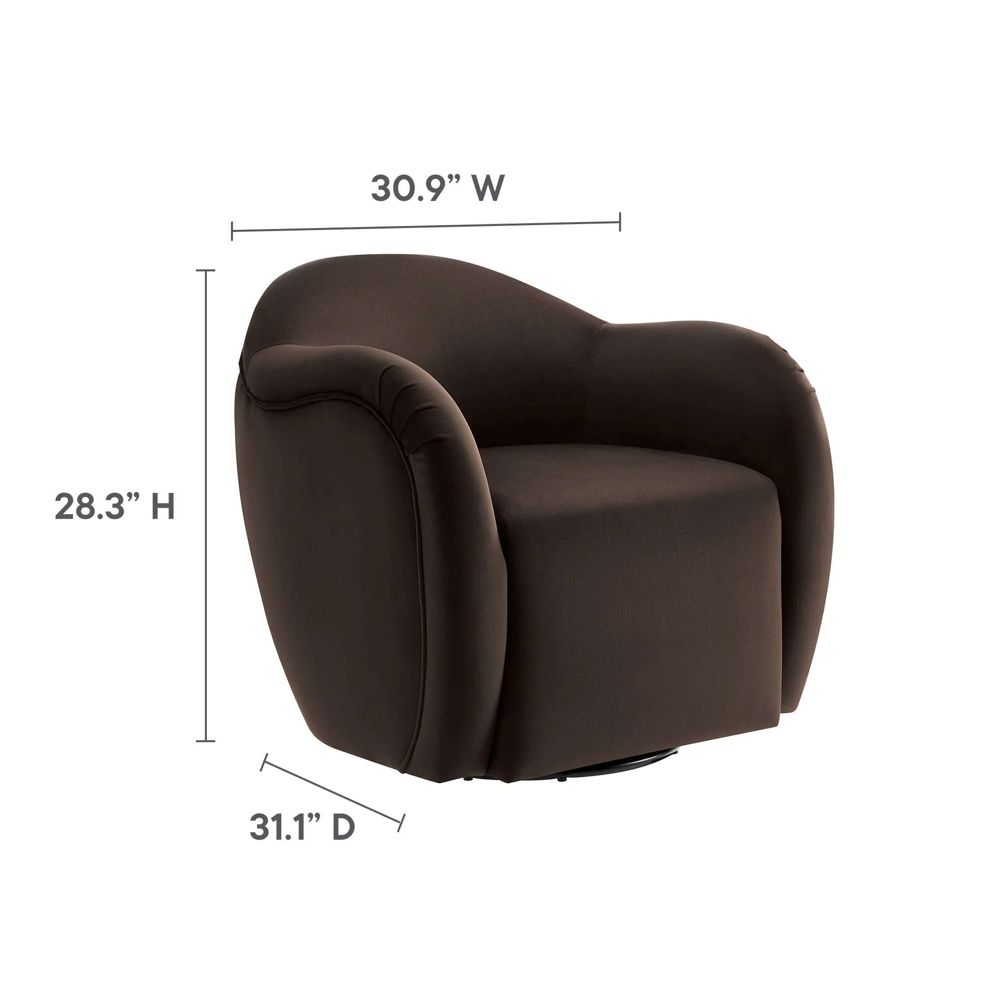 Compose Performance Velvet Swivel Armchair by Modway - Image 18