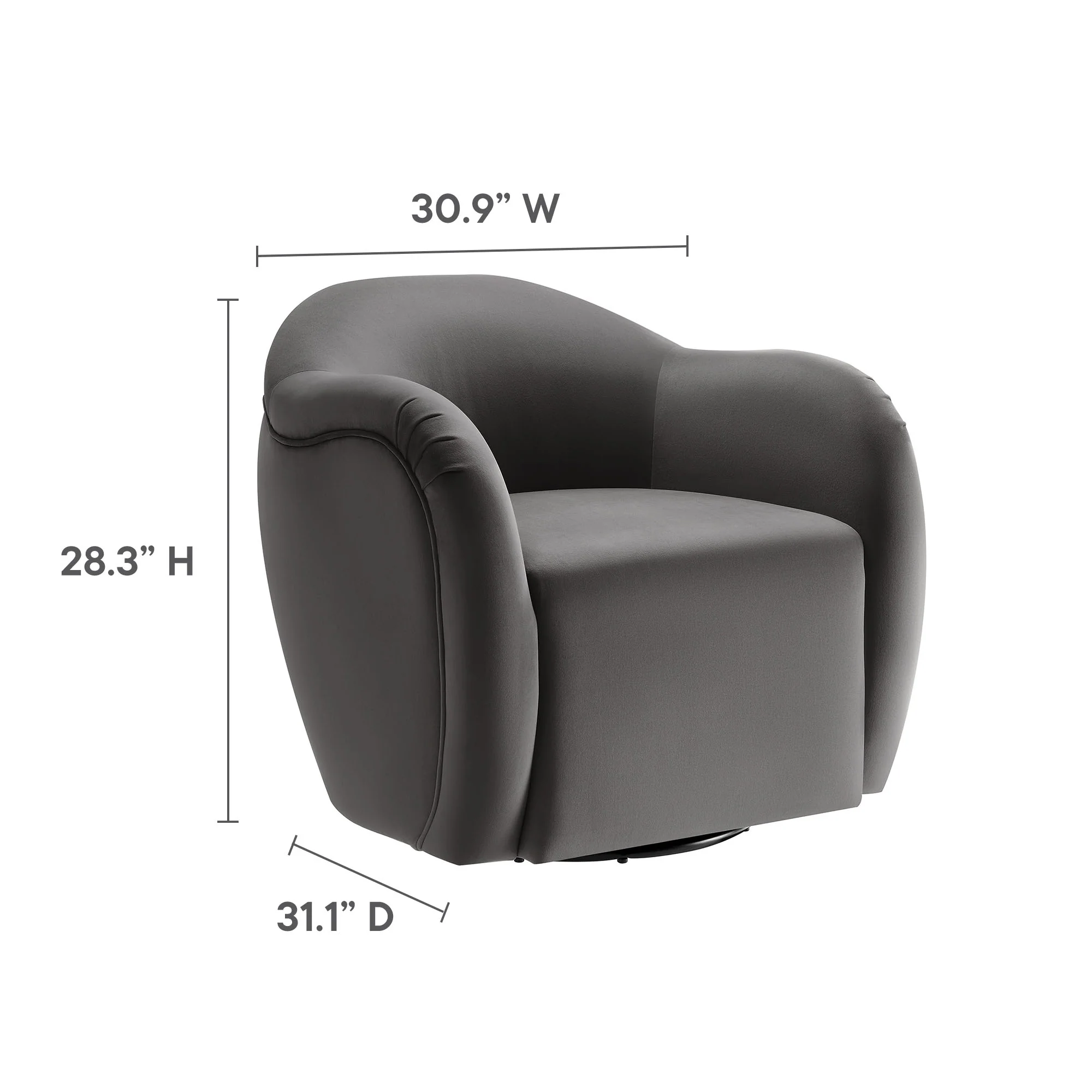 Compose Performance Velvet Swivel Armchair by Modway - Image 27