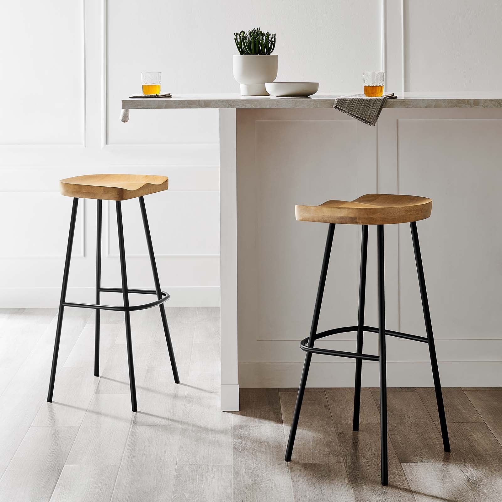 Concord Backless Wood Bar Stools - Set of 2 By Modway - EEI-6742 - Image 11