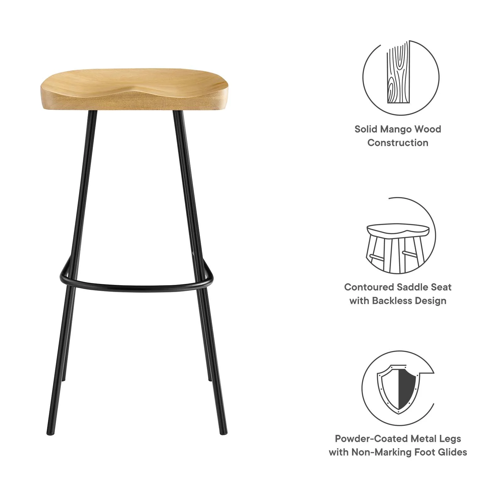 Concord Backless Wood Bar Stools - Set of 2 By Modway - EEI-6742 - Image 17