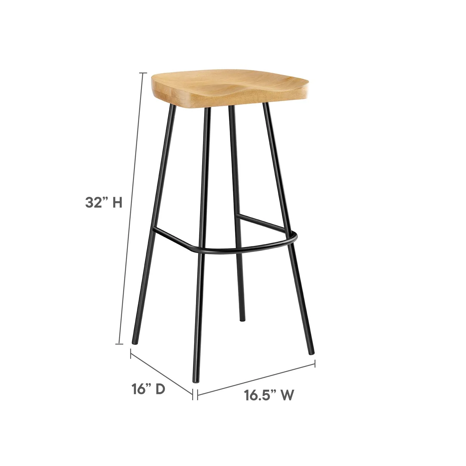Concord Backless Wood Bar Stools - Set of 2 By Modway - EEI-6742 - Image 18