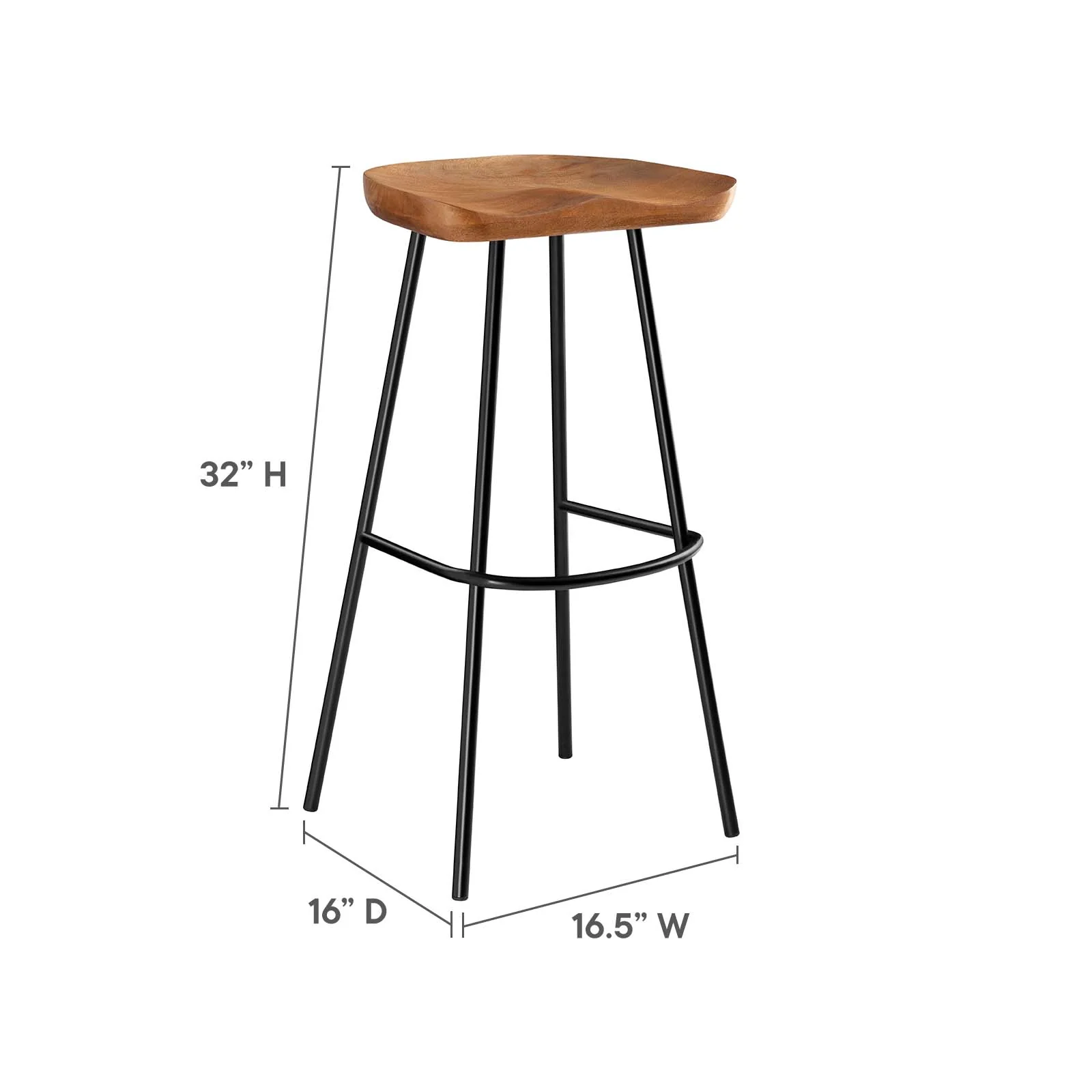 Concord Backless Wood Bar Stools - Set of 2 By Modway - EEI-6742 - Image 27