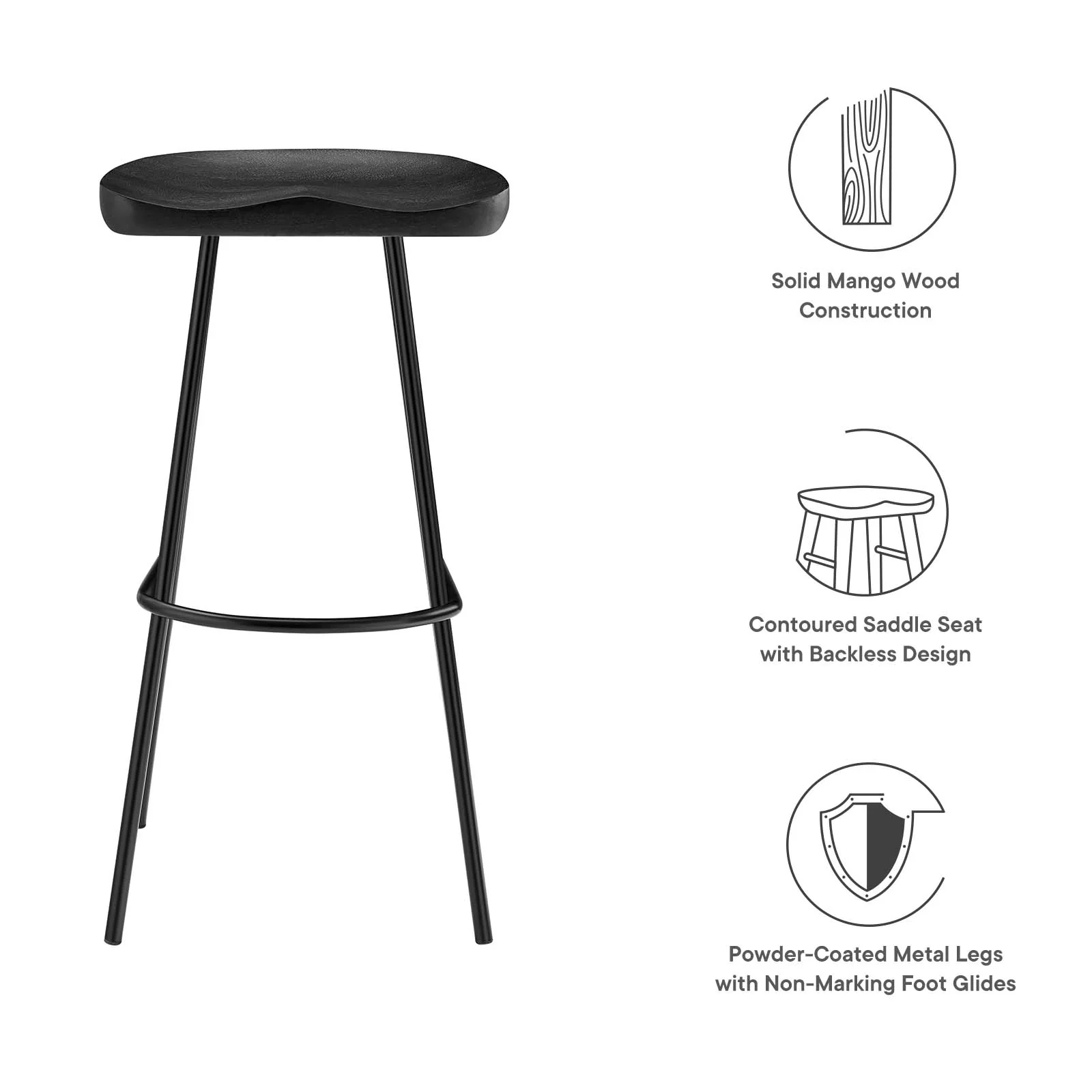Concord Backless Wood Bar Stools - Set of 2 By Modway - EEI-6742 - Image 8