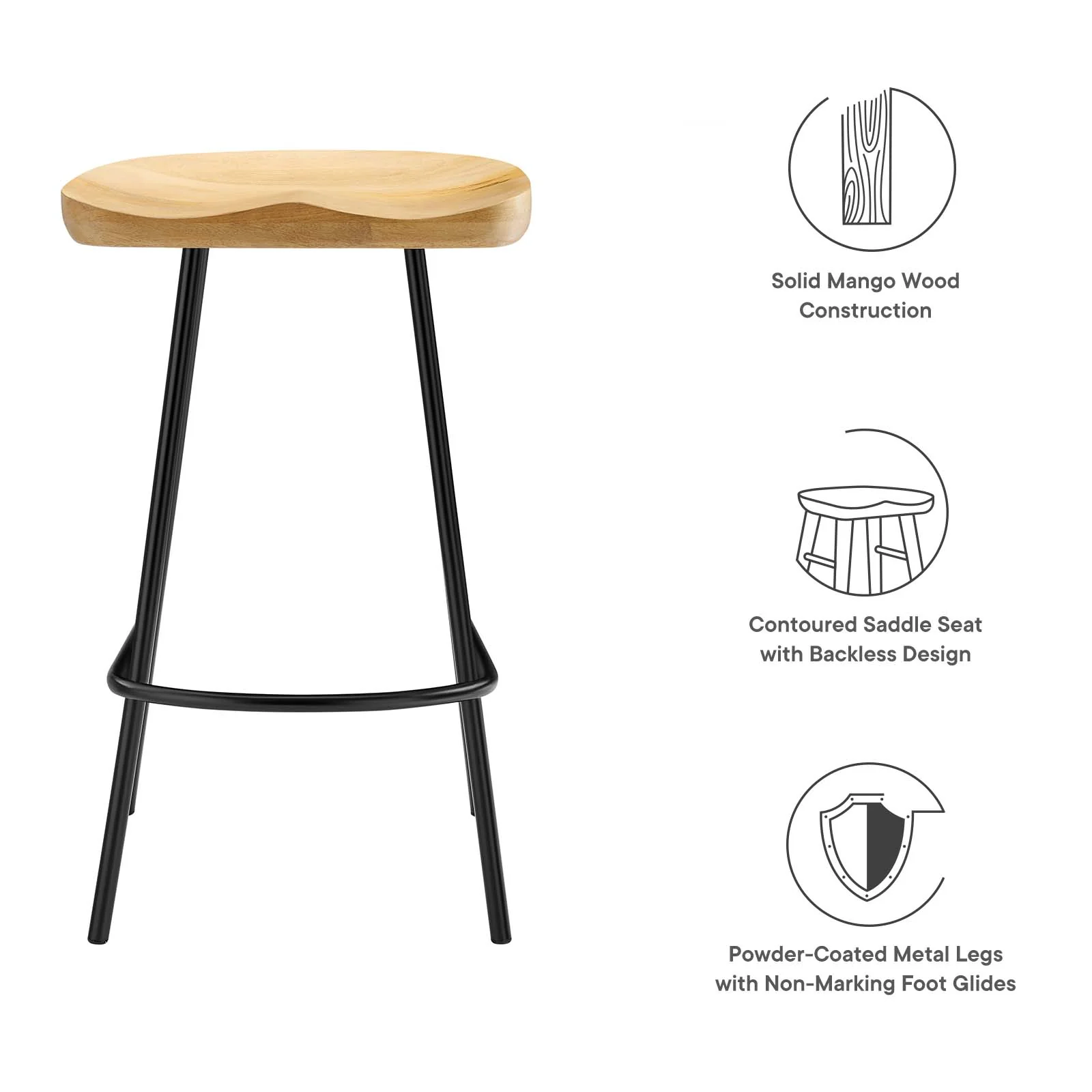 Concord Backless Wood Counter Stools - Set of 2 By Modway - EEI-6741 - Image 17