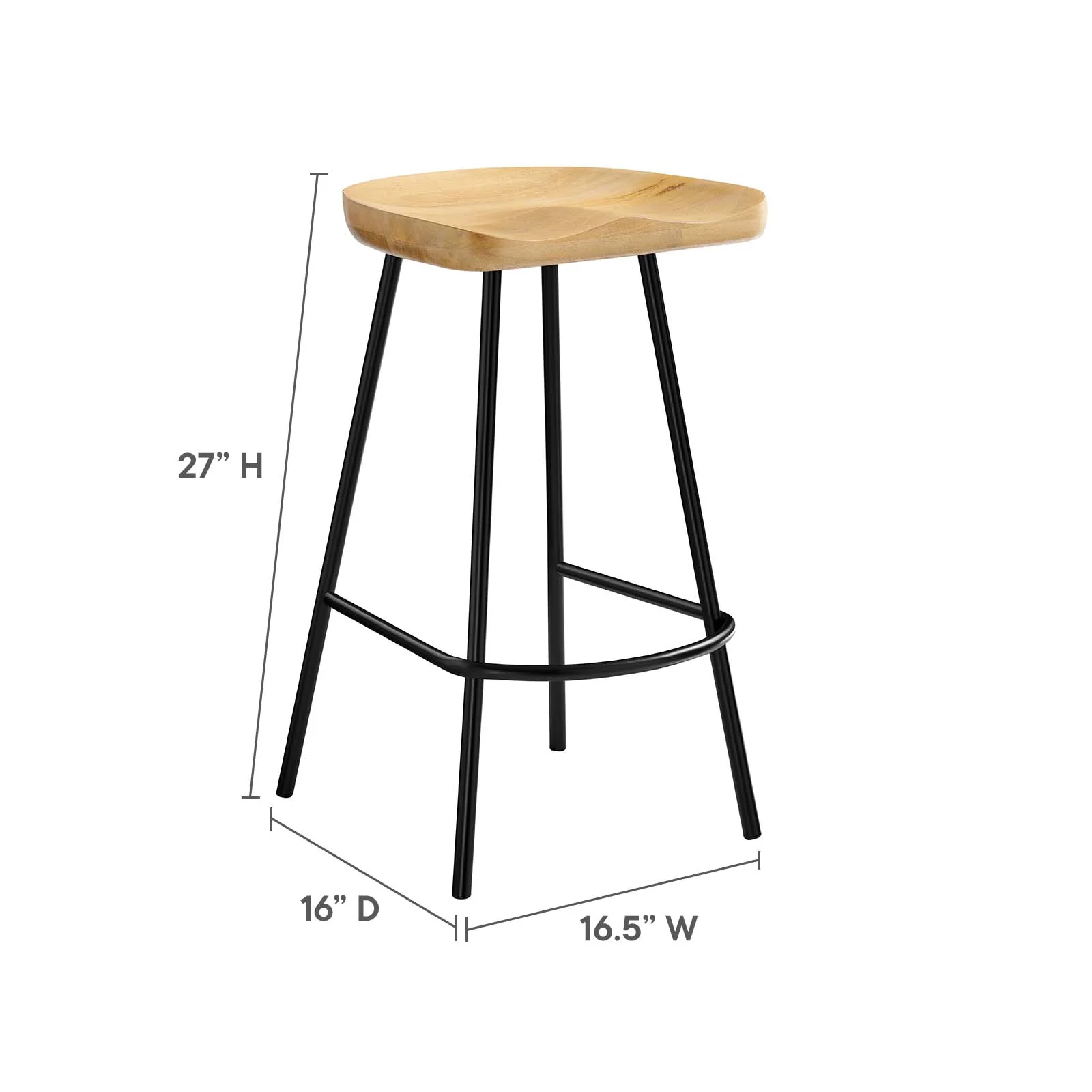 Concord Backless Wood Counter Stools - Set of 2 By Modway - EEI-6741 - Image 18