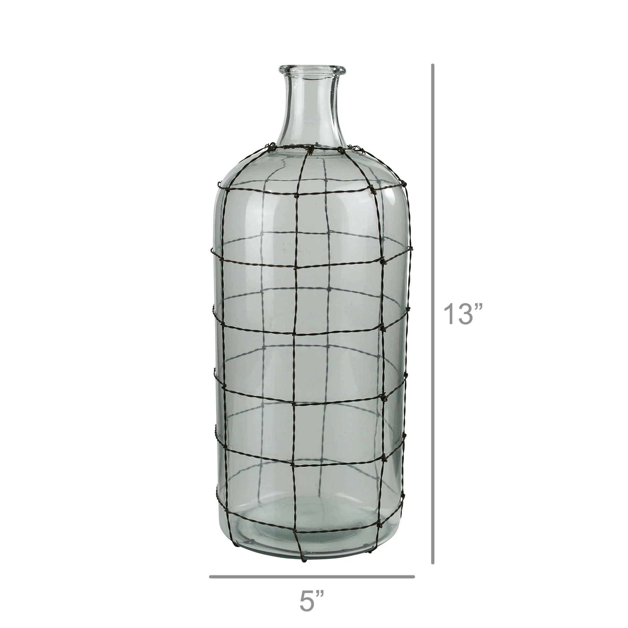 Conde Glass Bottle, Wire Grid - Medium By HomArt - Image 2