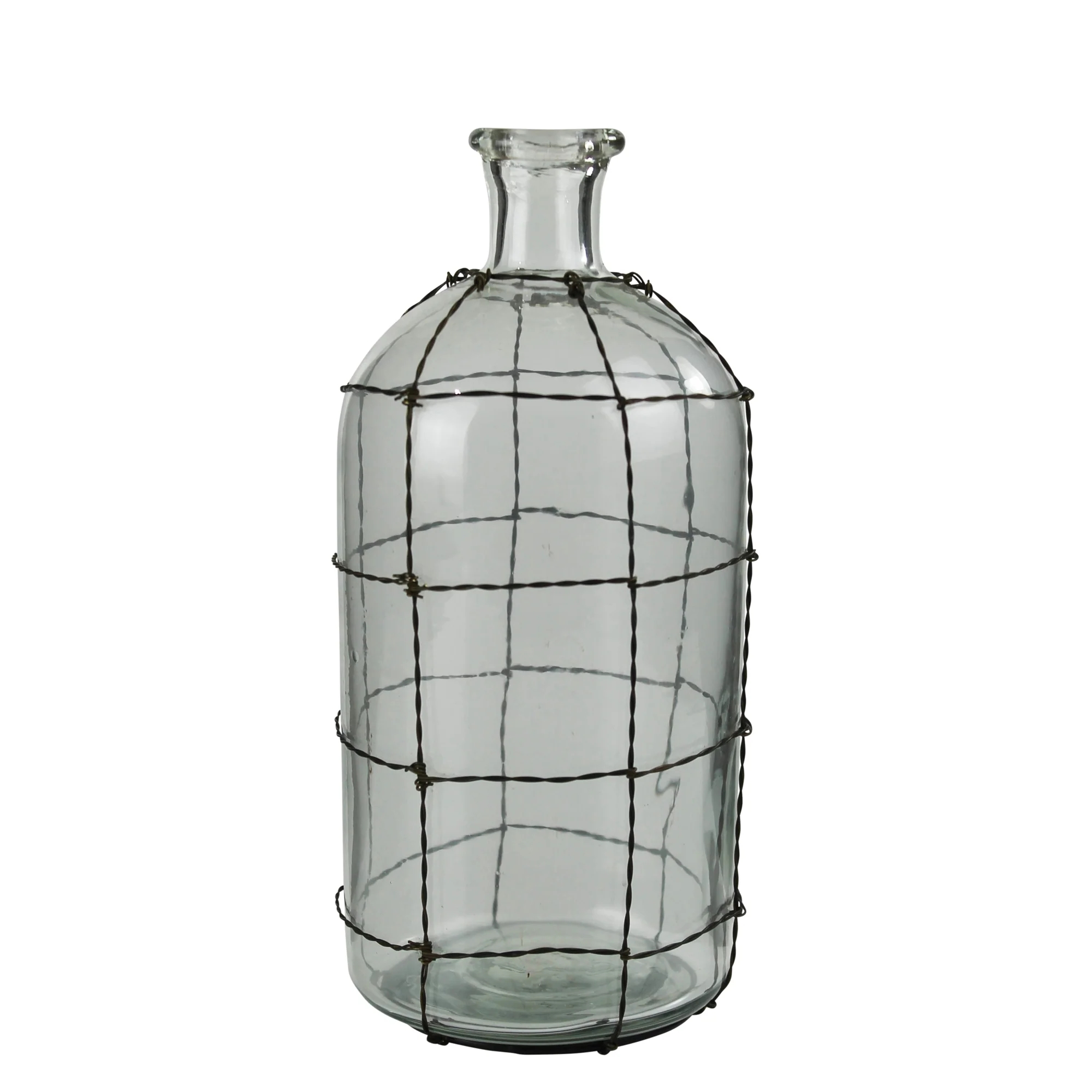 Conde Glass Bottle, Wire Grid - Small Set Of 2 By HomArt - Image 2