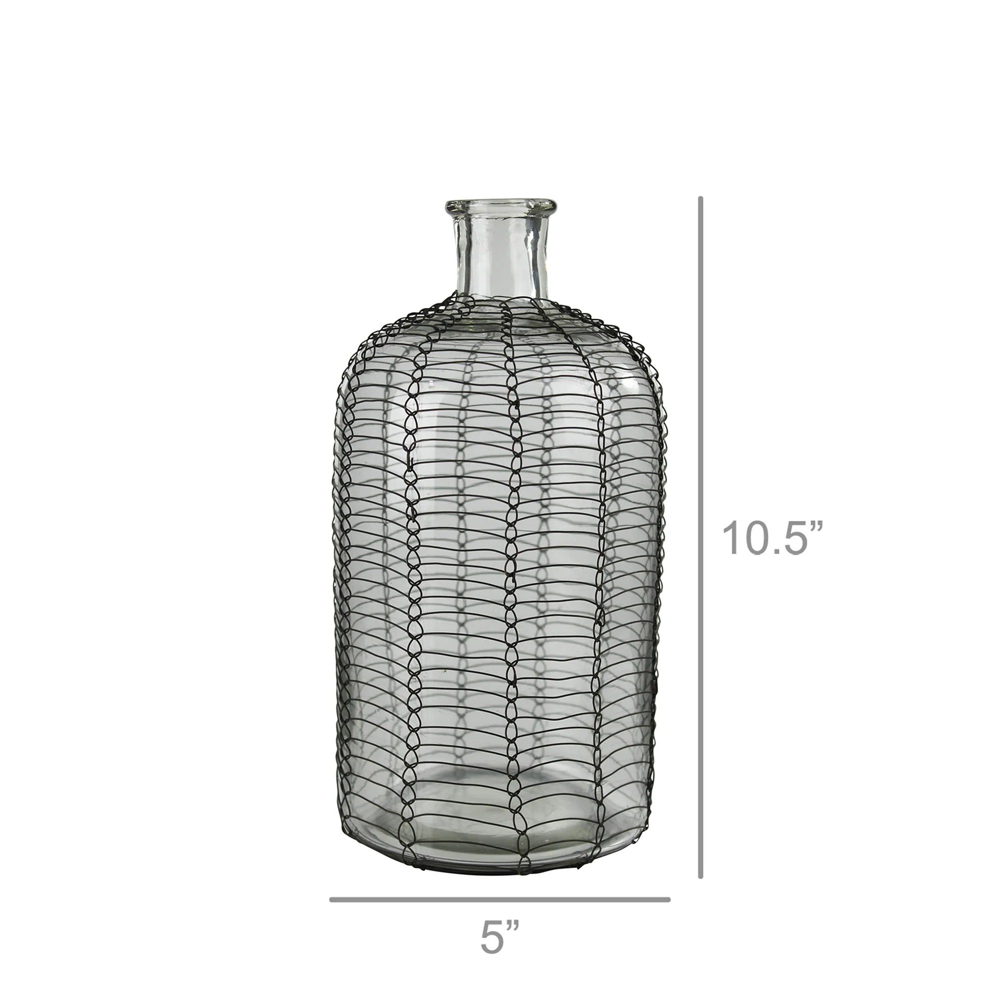 Conde Glass Bottle, Woven Wire - Petite By HomArt - Image 2