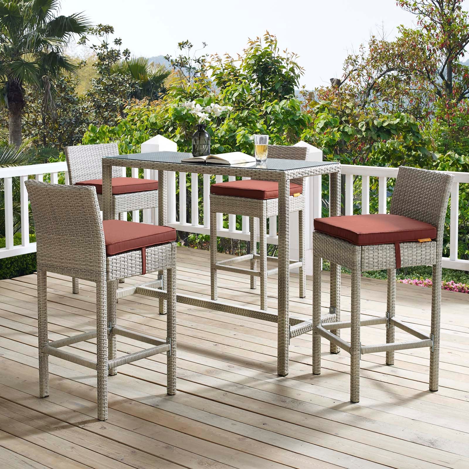 Conduit 5 Piece Outdoor Patio Wicker Rattan Set By Modway - EEI-3722 - Image 21