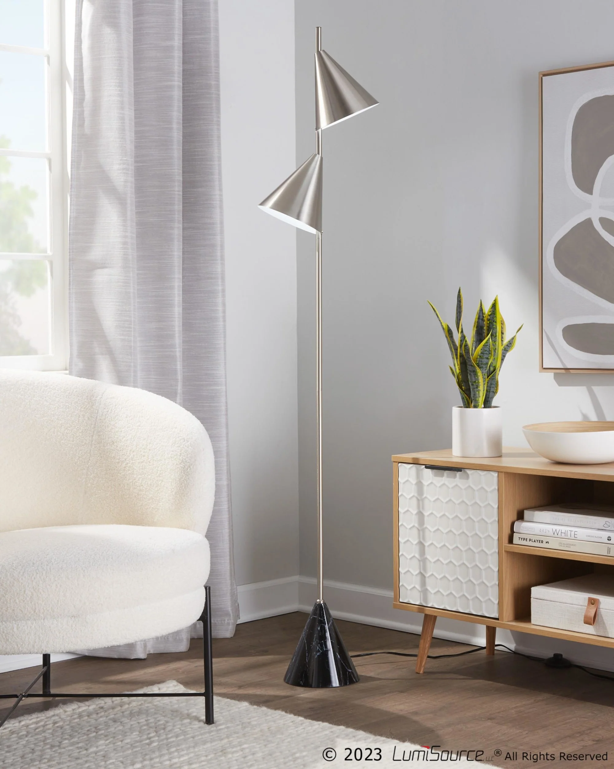 Cone 65" Metal Floor Lamp By LumiSource - LFL-CONE AUW - Image 7