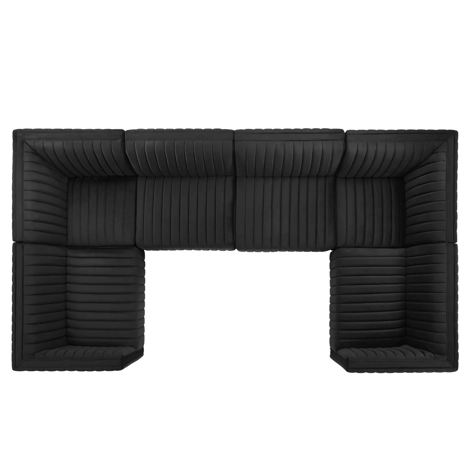Conjure Channel Tufted Performance Velvet 6-Piece U-Shaped Sectional By Modway - EEI-5851 - Image 10