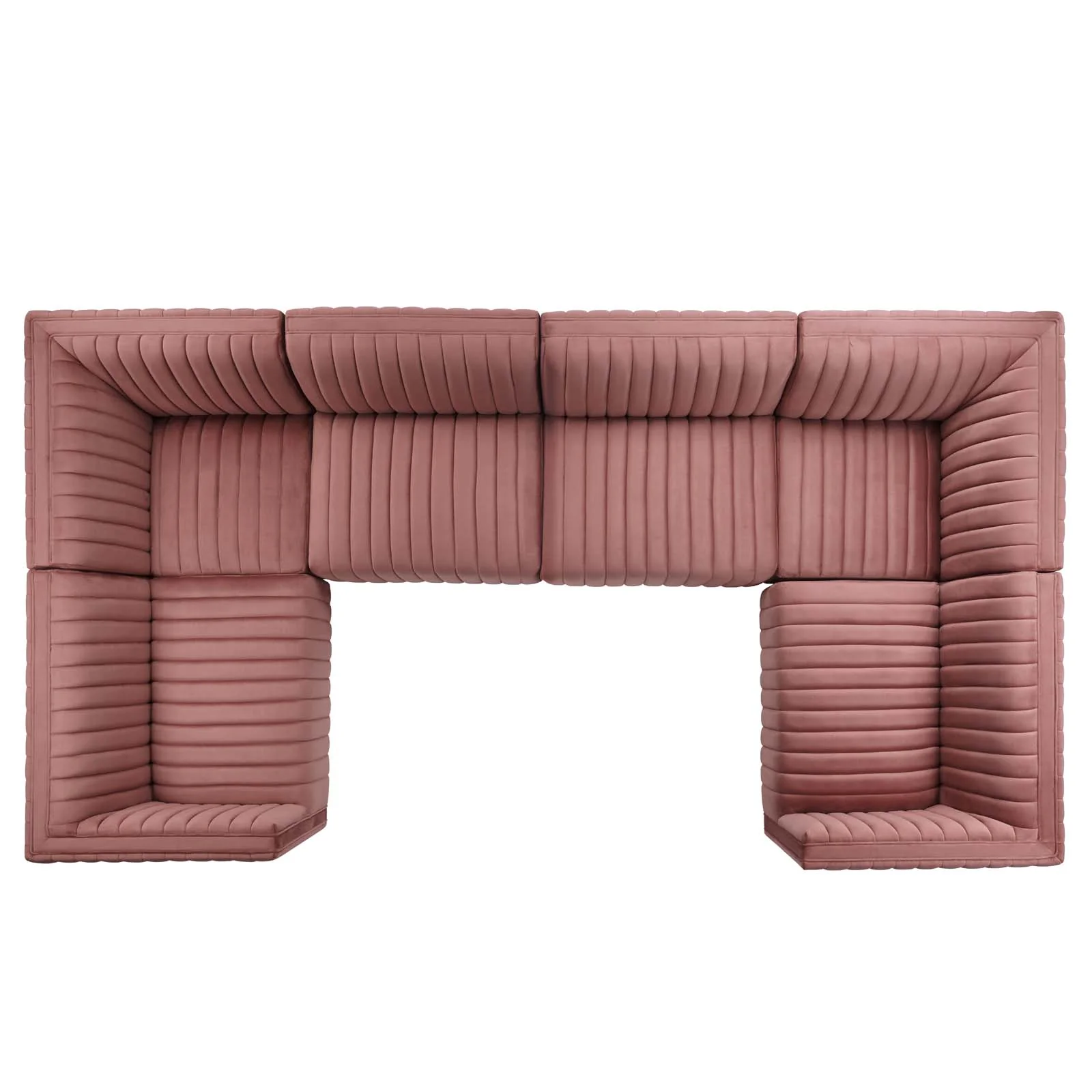 Conjure Channel Tufted Performance Velvet 6-Piece U-Shaped Sectional By Modway - EEI-5851 - Image 26