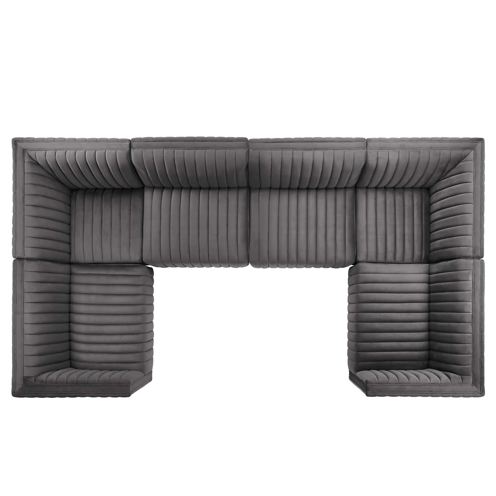 Conjure Channel Tufted Performance Velvet 6-Piece U-Shaped Sectional By Modway - EEI-5851 - Image 42