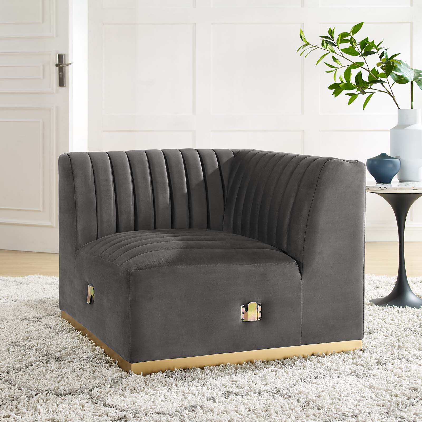 Conjure Channel Tufted Performance Velvet Left Corner Chair By Modway - EEI-5505 - Image 13