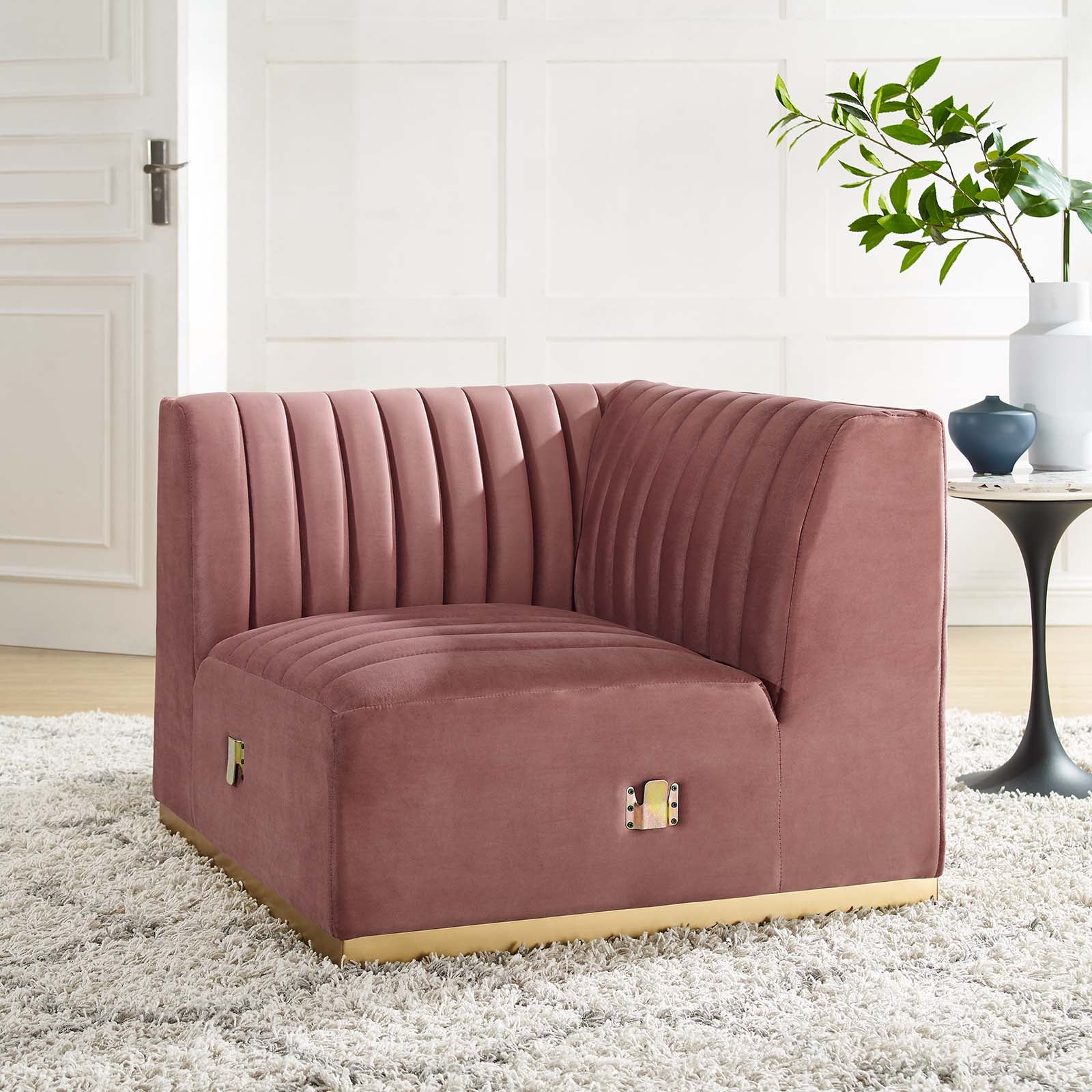 Conjure Channel Tufted Performance Velvet Left Corner Chair By Modway - EEI-5505 - Image 7