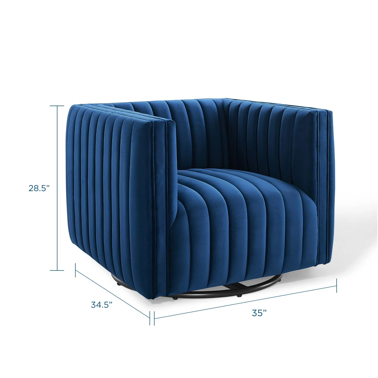 Conjure Channel Tufted Performance Velvet Swivel Armchair By Modway - EEI-3883 - Image 11