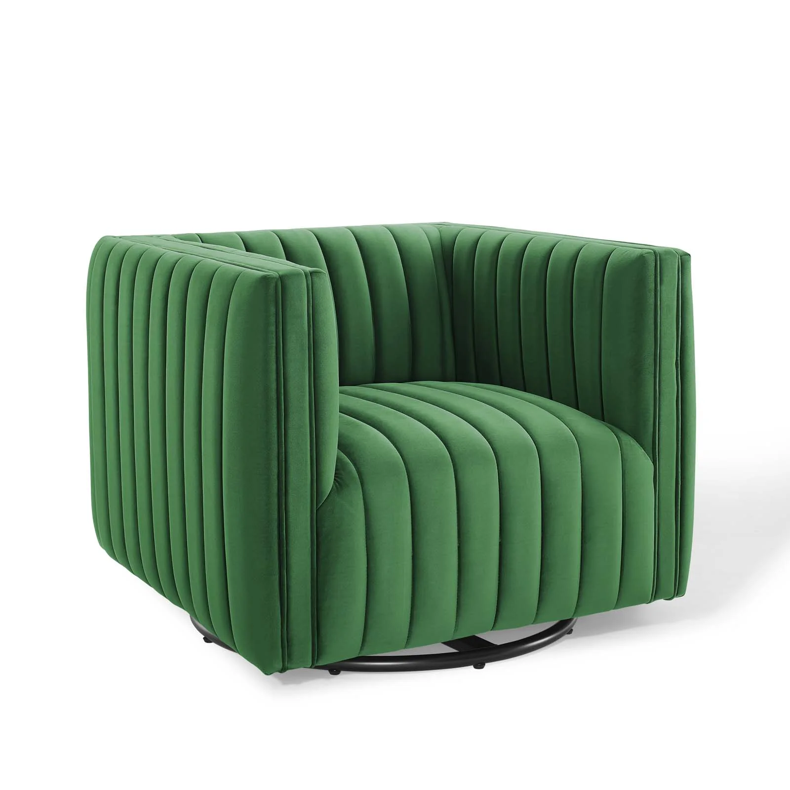 Conjure Channel Tufted Performance Velvet Swivel Armchair By Modway - EEI-3883 - Image 2