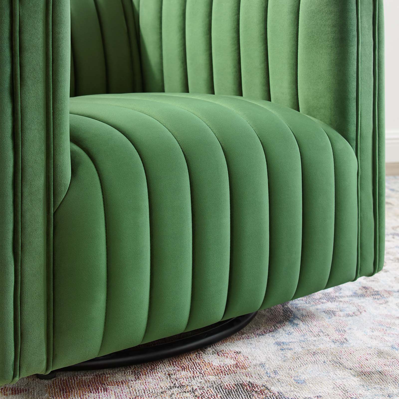 Conjure Channel Tufted Performance Velvet Swivel Armchair By Modway - EEI-3883 - Image 8