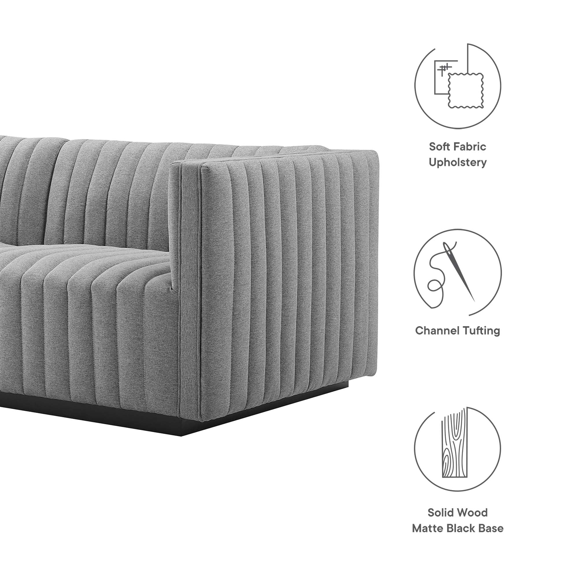 Conjure Channel Tufted Upholstered Fabric Loveseat by Modway - Image 11