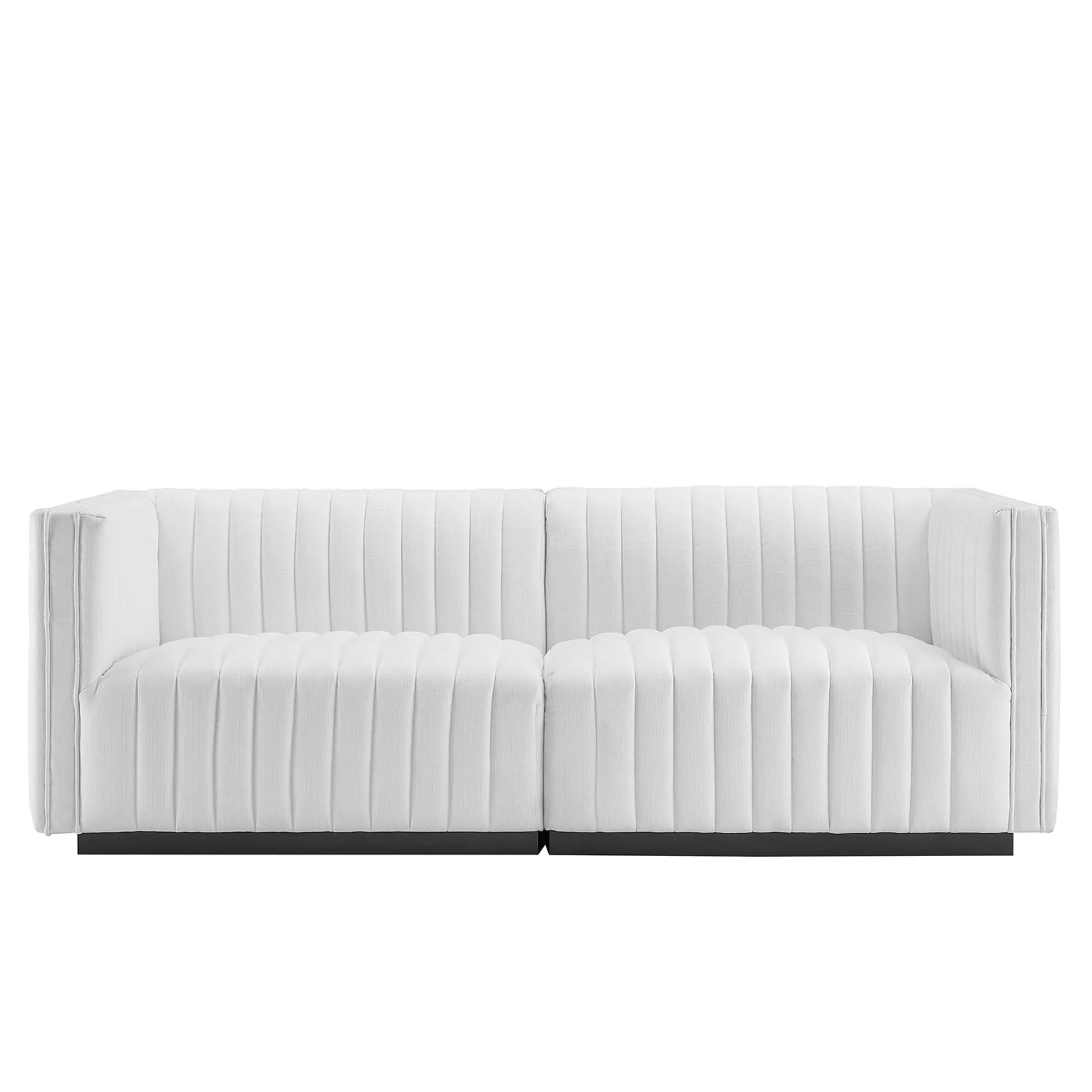 Conjure Channel Tufted Upholstered Fabric Loveseat by Modway - Image 15