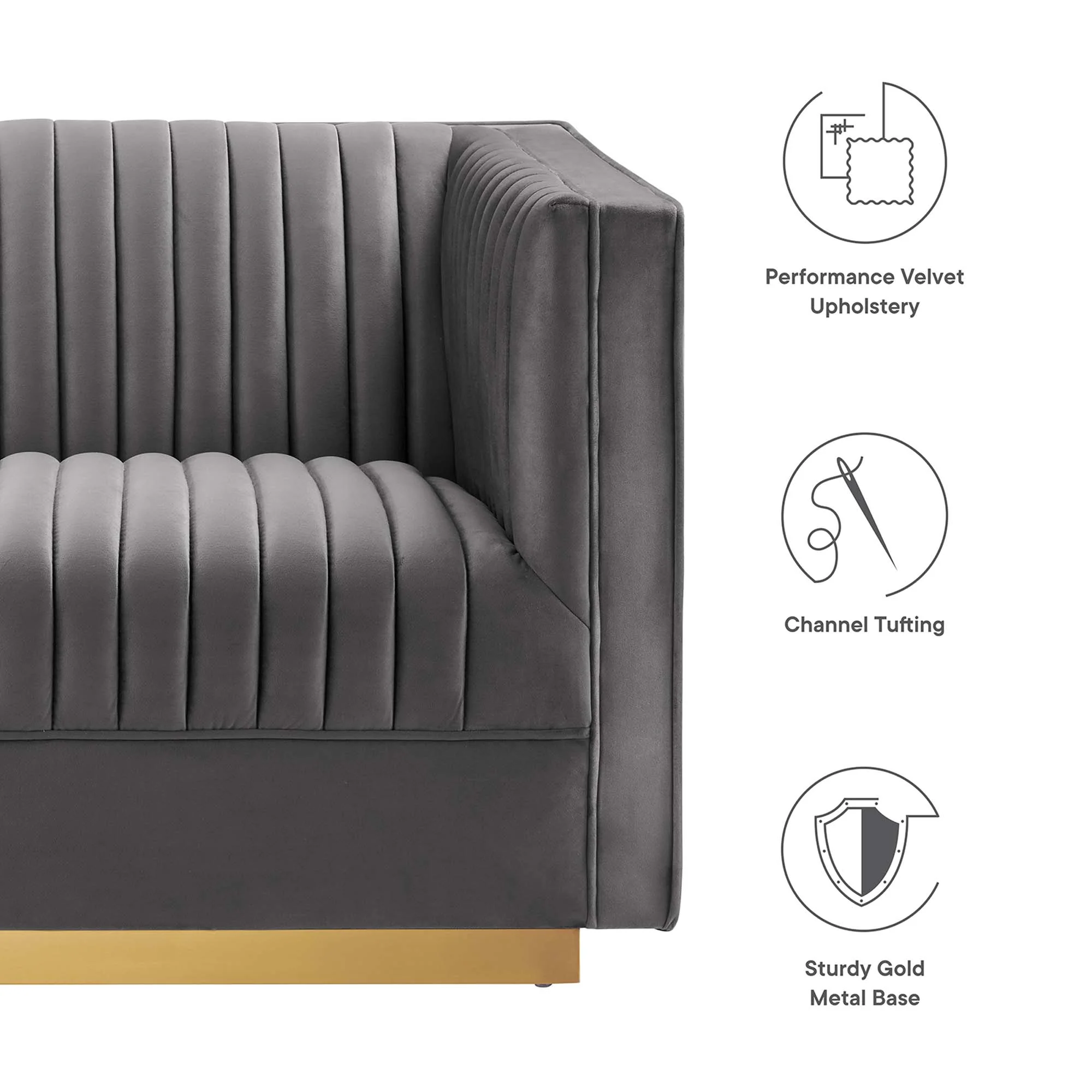 Conjure Channel Tufted Upholstered Fabric Loveseat by Modway - Image 27