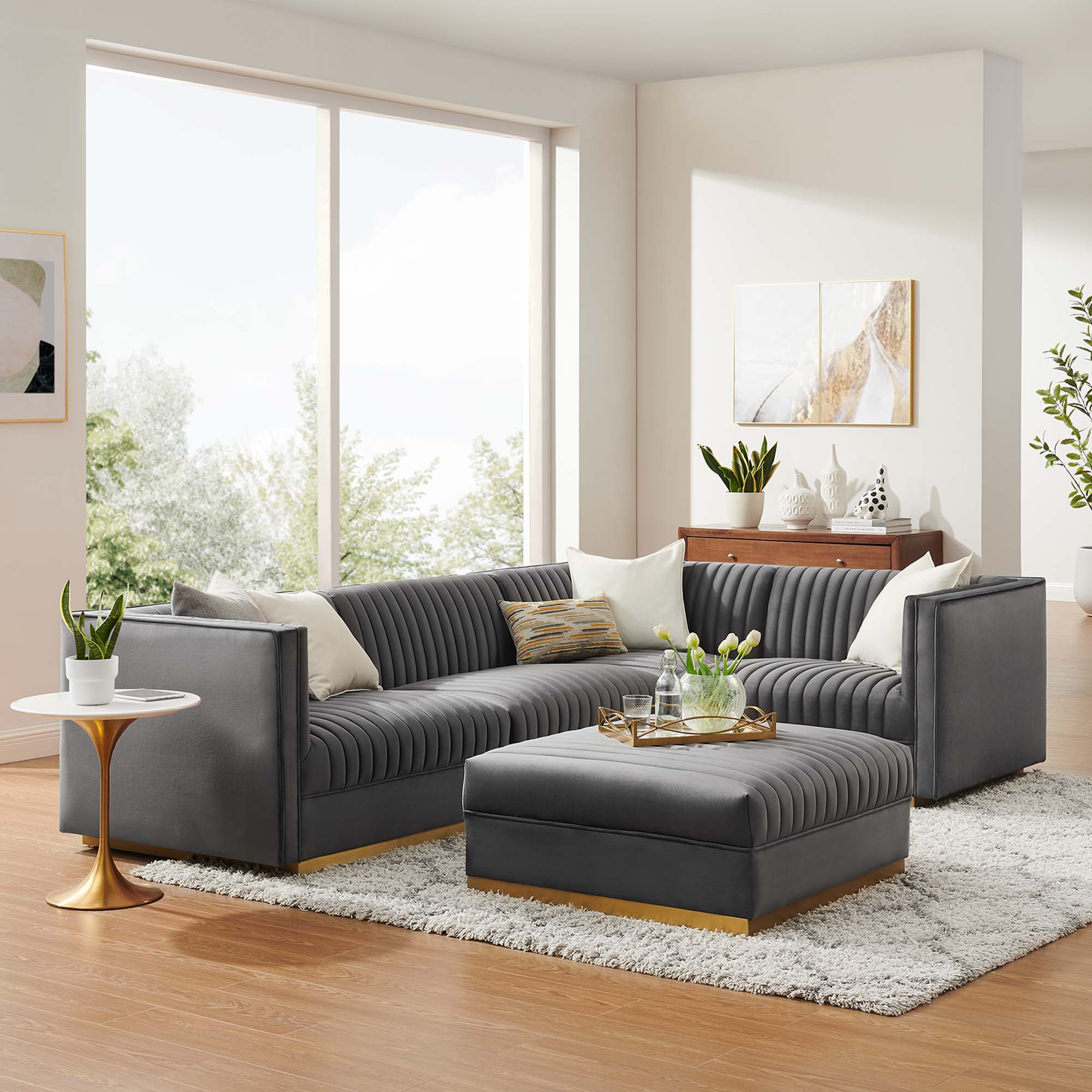 Conjure Channel Tufted Upholstered Fabric Loveseat by Modway - Image 29