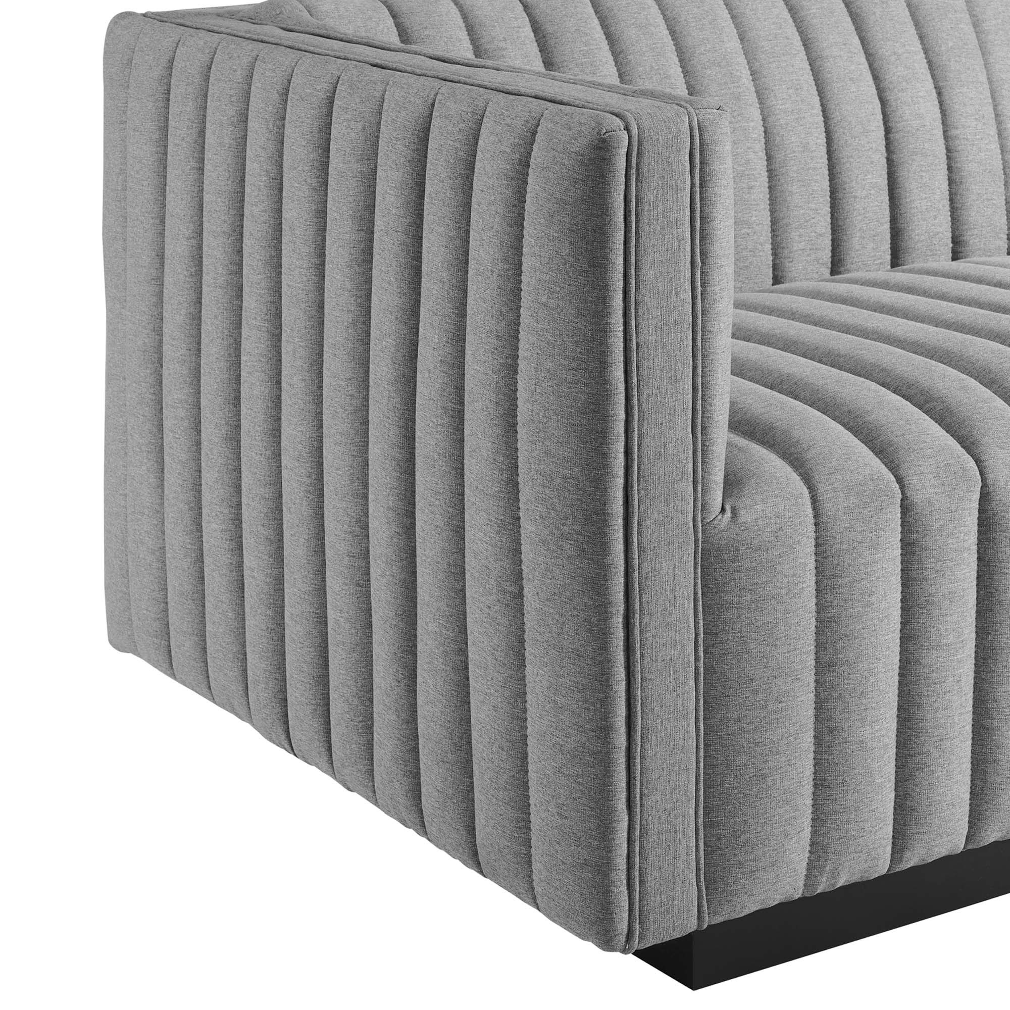 Conjure Channel Tufted Upholstered Fabric Loveseat by Modway - Image 7