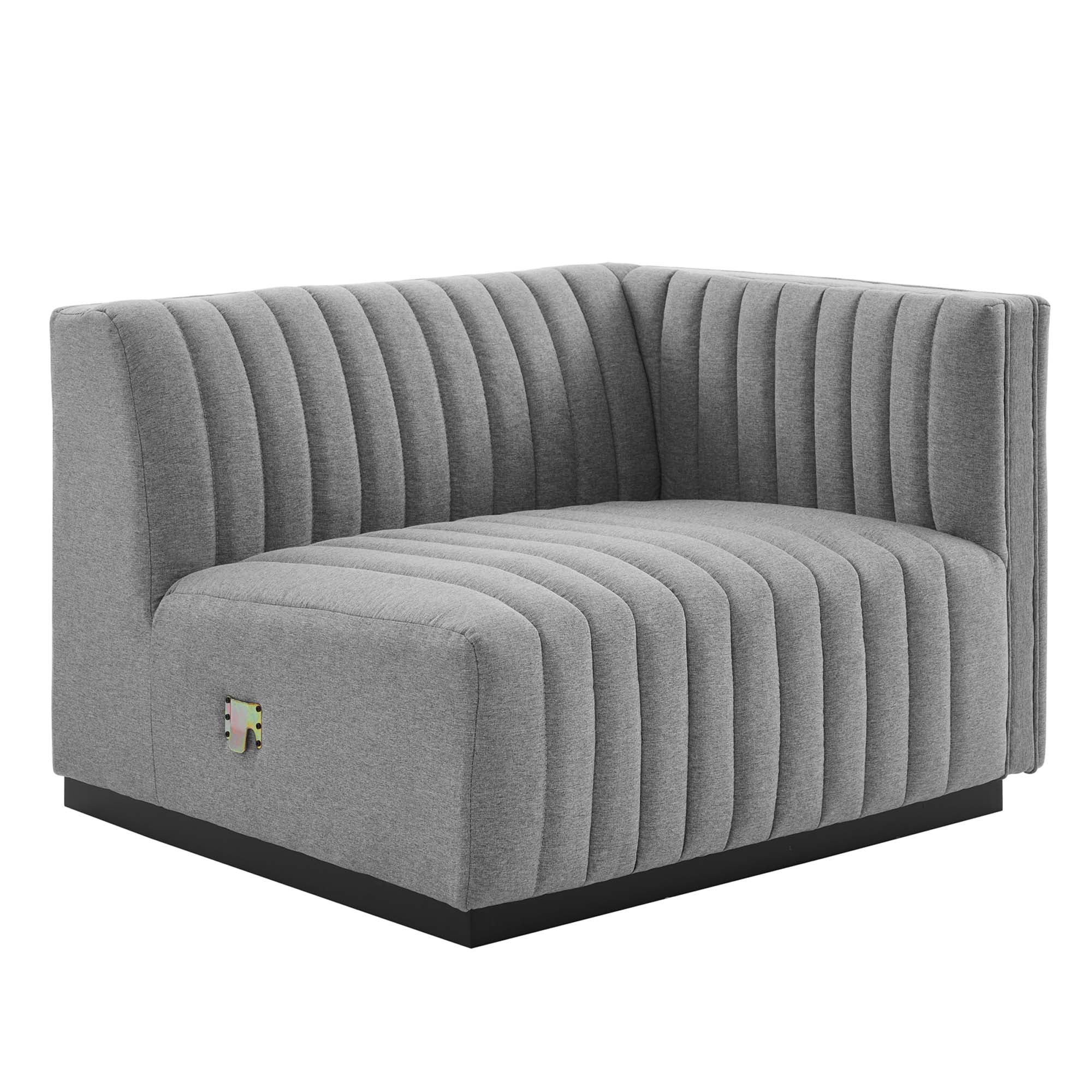 Conjure Channel Tufted Upholstered Fabric Loveseat by Modway - Image 9