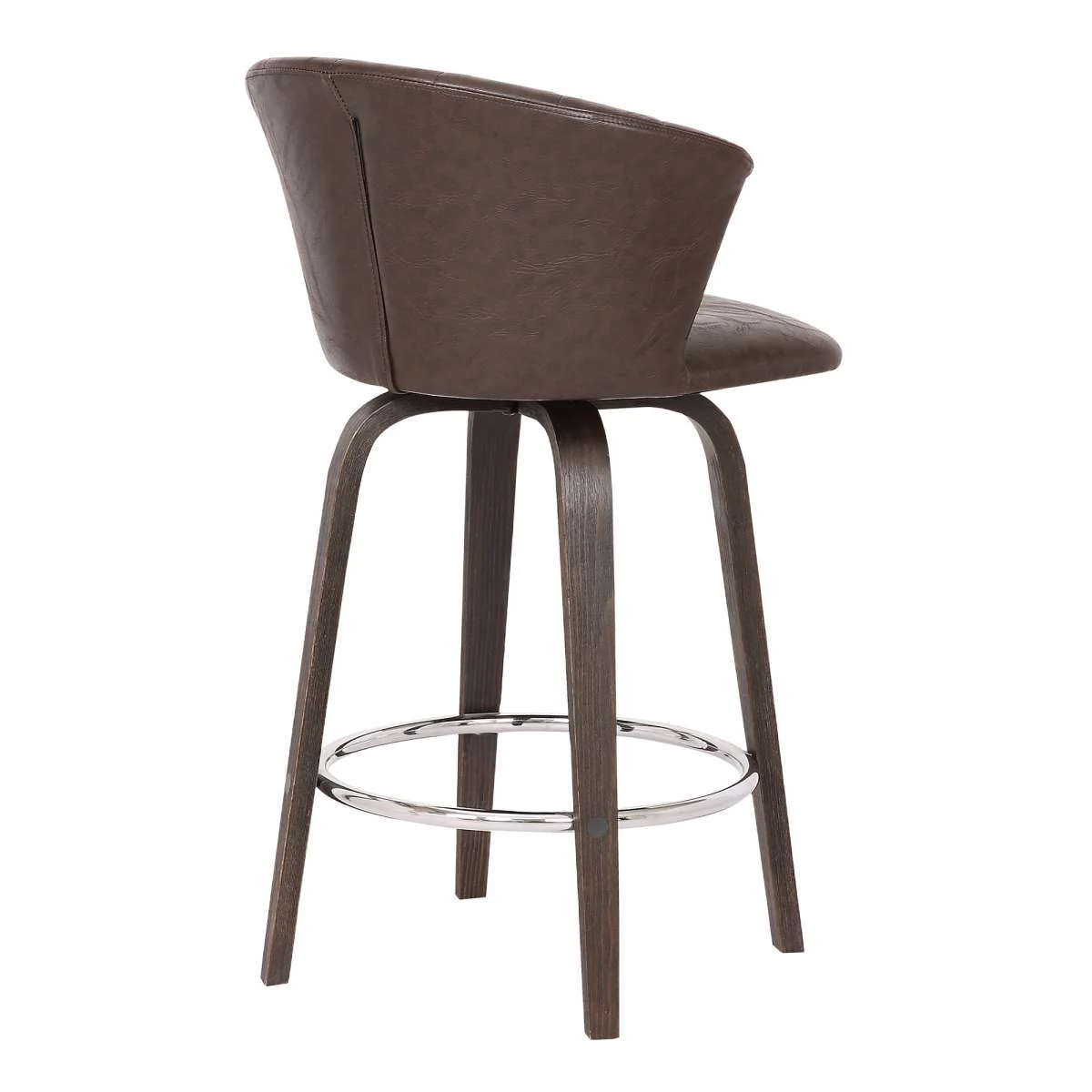 Connie 26" Modern Brown Faux Leather Bar Stool By Armen Living - Image 4