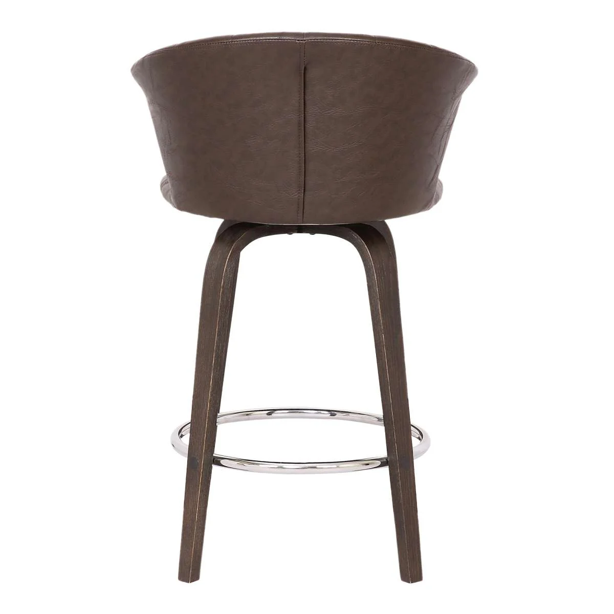 Connie 26" Modern Brown Faux Leather Bar Stool By Armen Living - Image 5