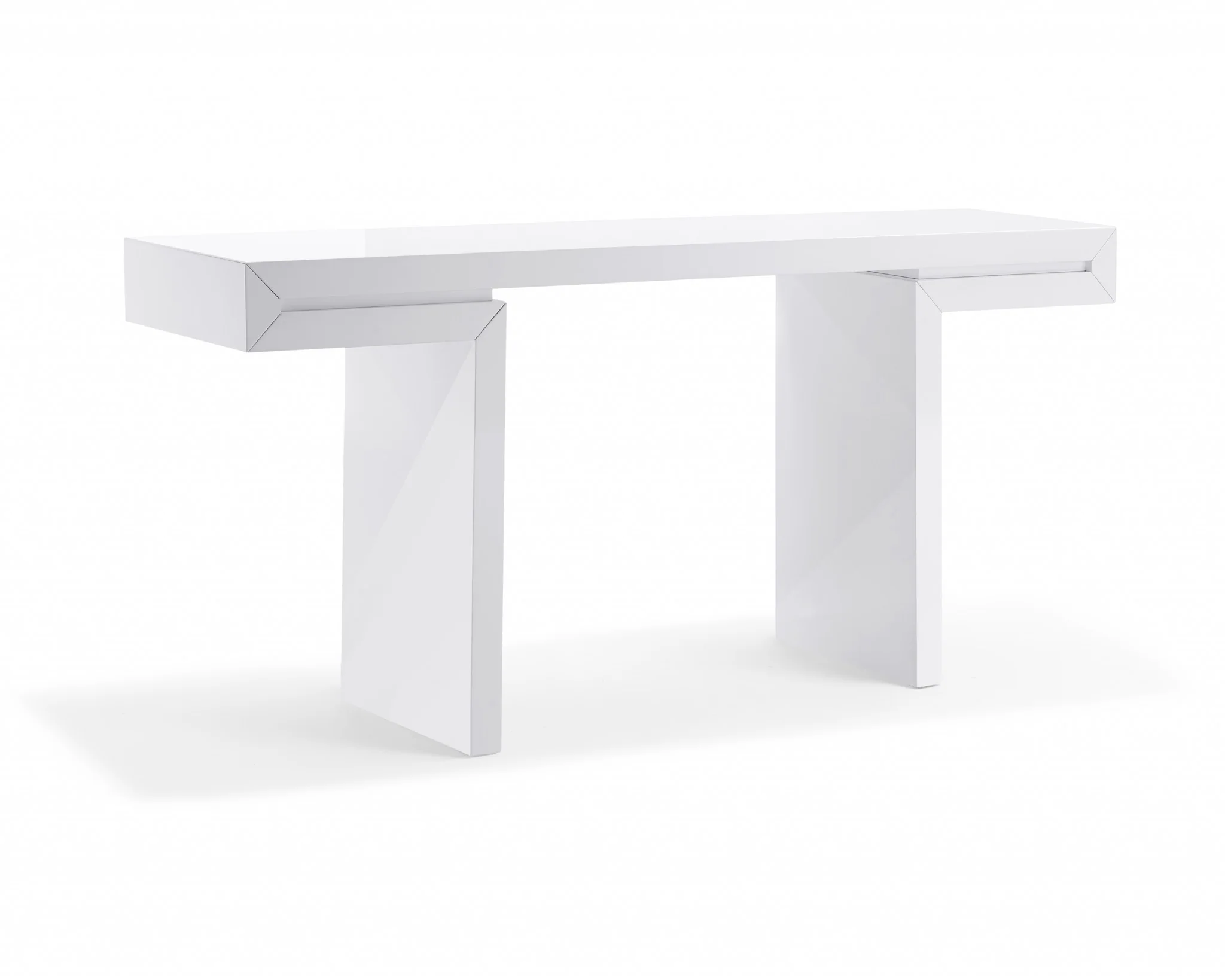 Console In High White Gloss Lacquer By Homeroots - Image 2