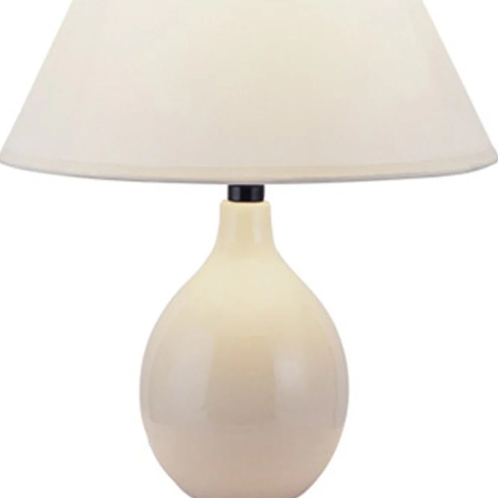 Contempo Bulb Beige Ceramic Table Lamp By Homeroots - Image 3