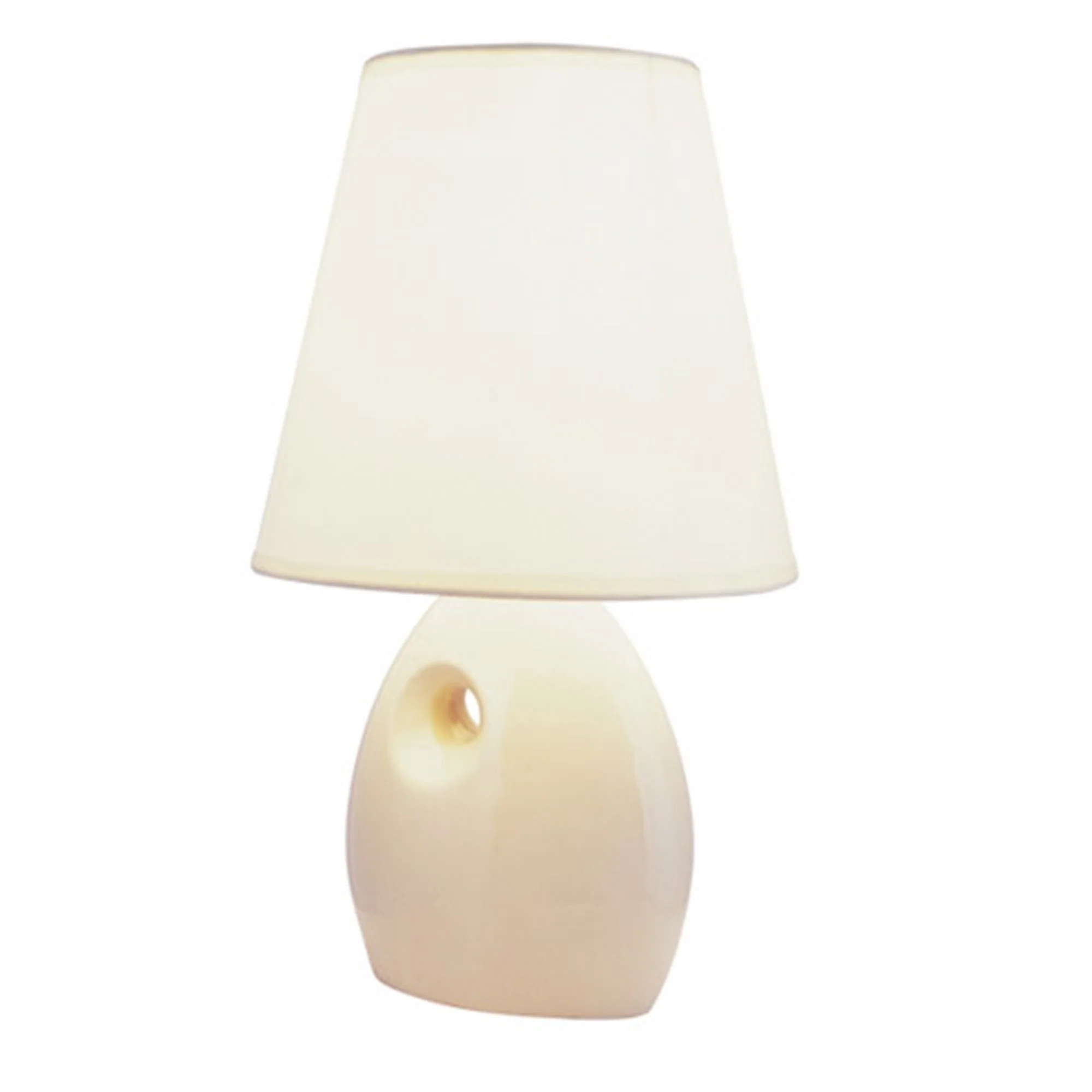 Contempo Contour Beige Ceramic Table Lamp By Homeroots - Image 2