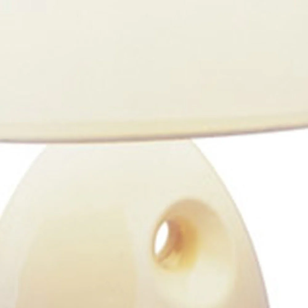 Contempo Contour Beige Ceramic Table Lamp By Homeroots - Image 4